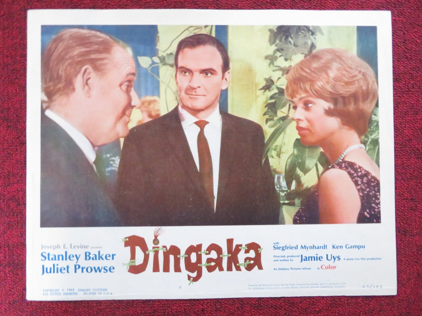 DINGAKA US LOBBY CARD FULL SET STANLEY BAKER JULIET PROWSE 1965 Rendezvous Cinema Movie posters