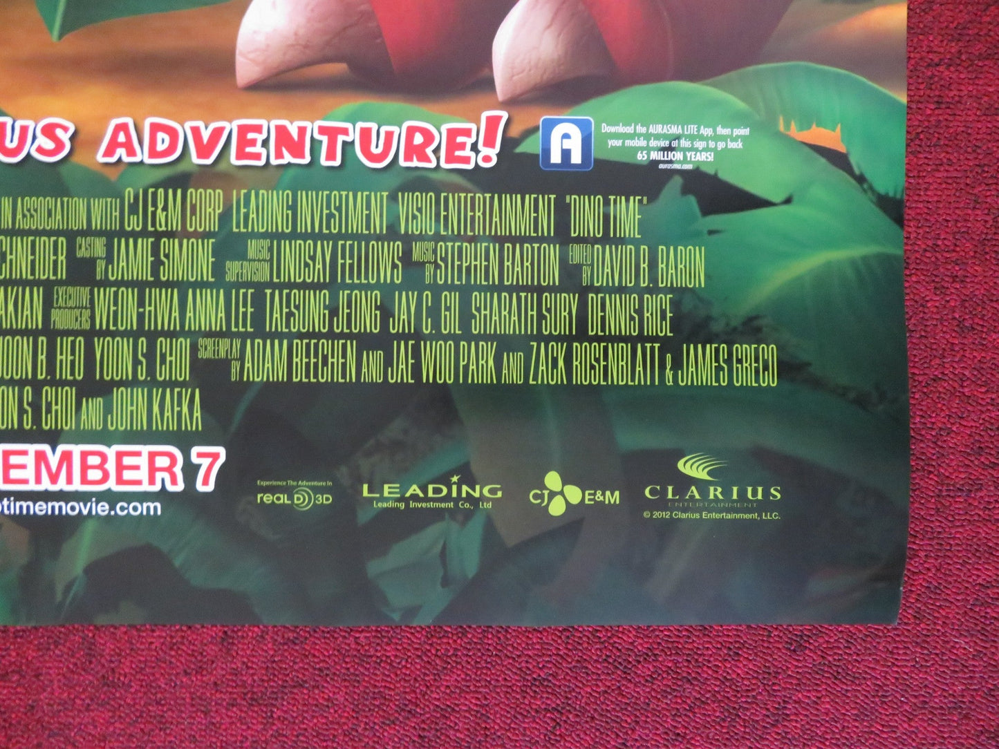 DINO TIME US ONE SHEET ROLLED POSTER MELANIE GRIFFITH WILLIAM BALDWIN 2012 Rendezvous Cinema Movie posters