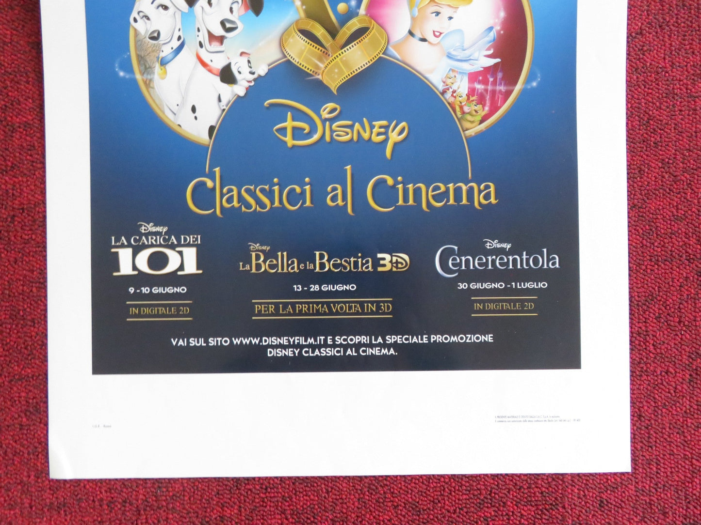 DISNEY CLASSICS AT THE CINEMA ITALIAN LOCANDINA POSTER BEAUTY AND THE BEAST Rendezvous Cinema Movie posters