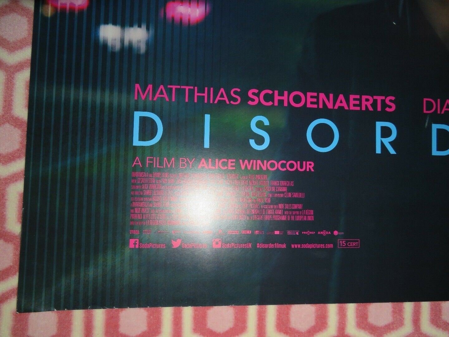 DISORDER QUAD (30"x 40") ROLLED POSTER MATTHIAS SCHOENAERTS DAINE KRUGER 2015 - Rendezvous Cinema