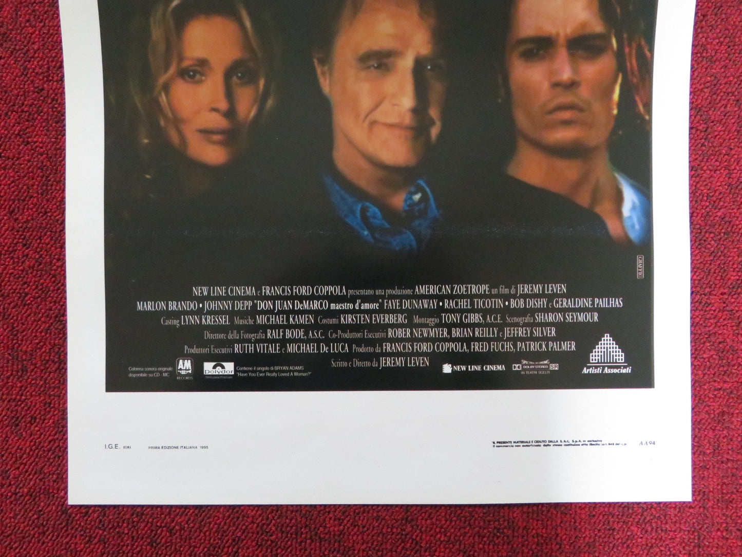 DON JUAN DEMARCO ITALIAN LOCANDINA POSTER MARLON BRANDO JOHNNY DEPP 1994 Rendezvous Cinema Movie posters