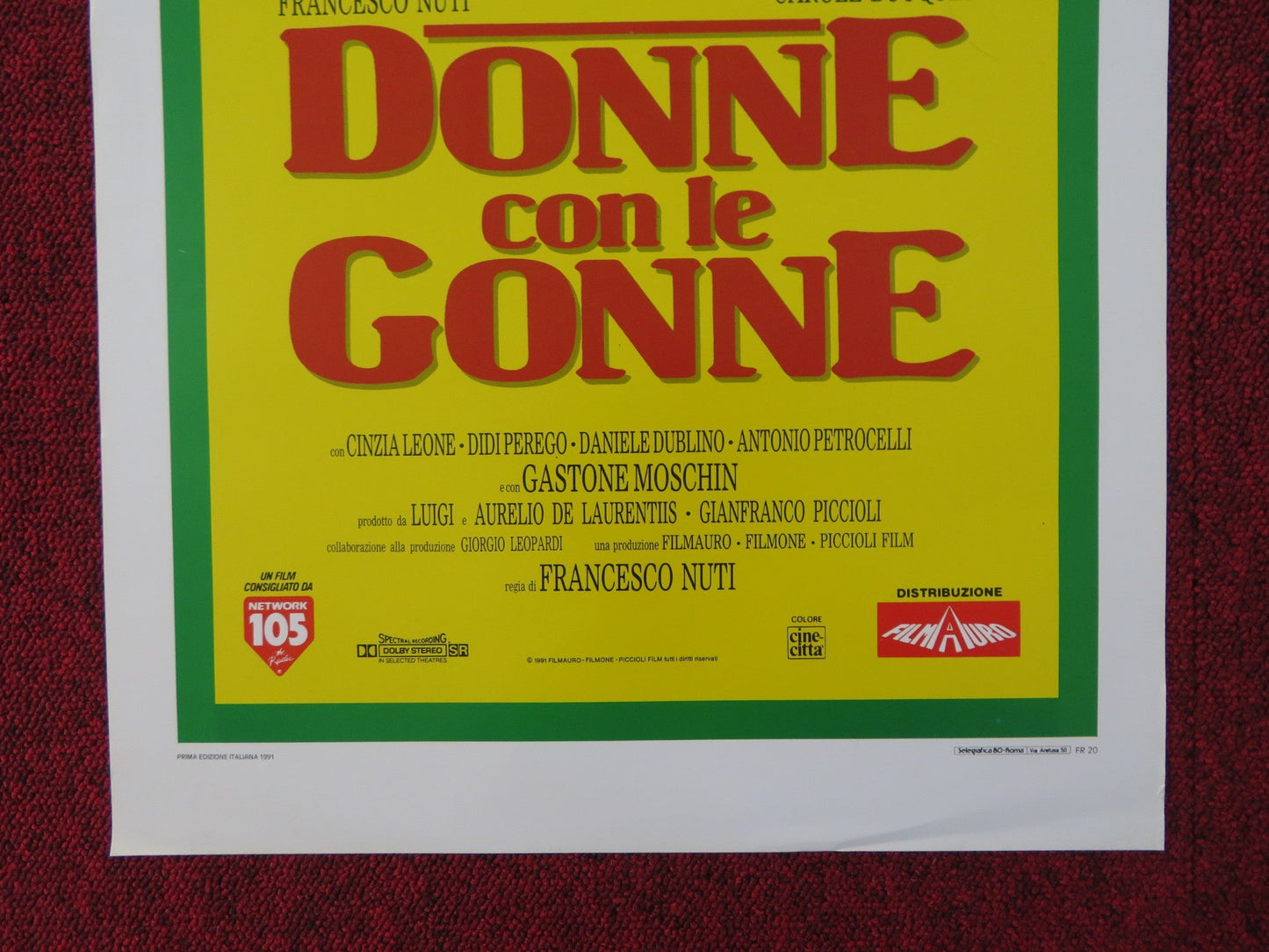 DONNE CON LE GONNE ITALIAN LOCANDINA POSTER FRANCESCO NUTI CAROLE BOUQUET 1991 Rendezvous Cinema Movie posters