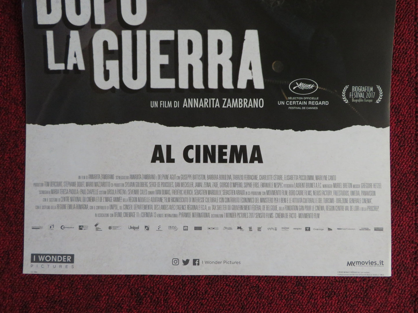 DOPO LA GUERRA ITALIAN LOCANDINA POSTER GIUSEPPE BATTISTON BARBORA BOBULOVA 2017 Rendezvous Cinema Movie posters
