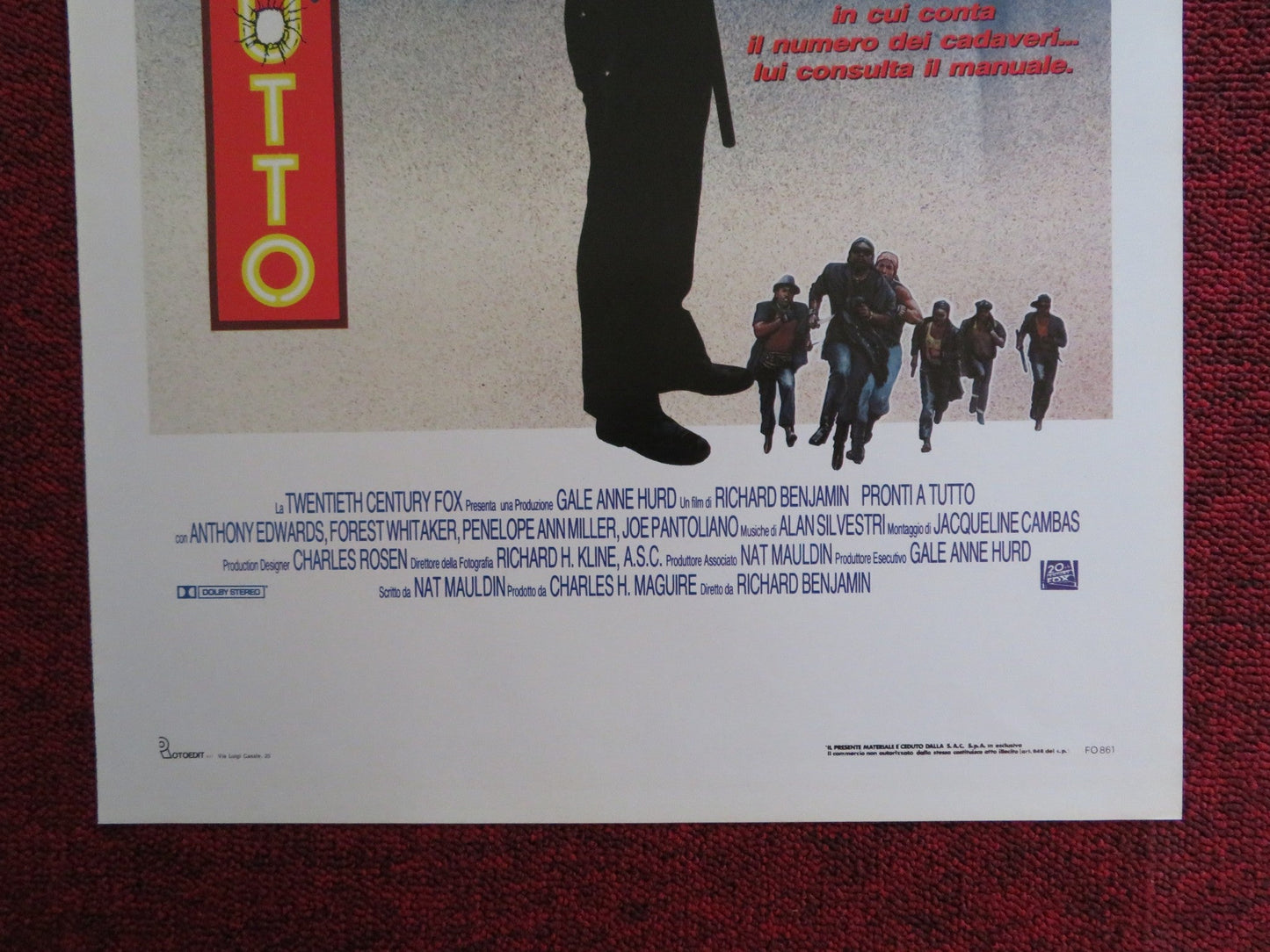 DOWNTOWN ITALIAN LOCANDINA POSTER FOREST WHITAKER ANTHONY EDWARDS 1990 Rendezvous Cinema Movie posters