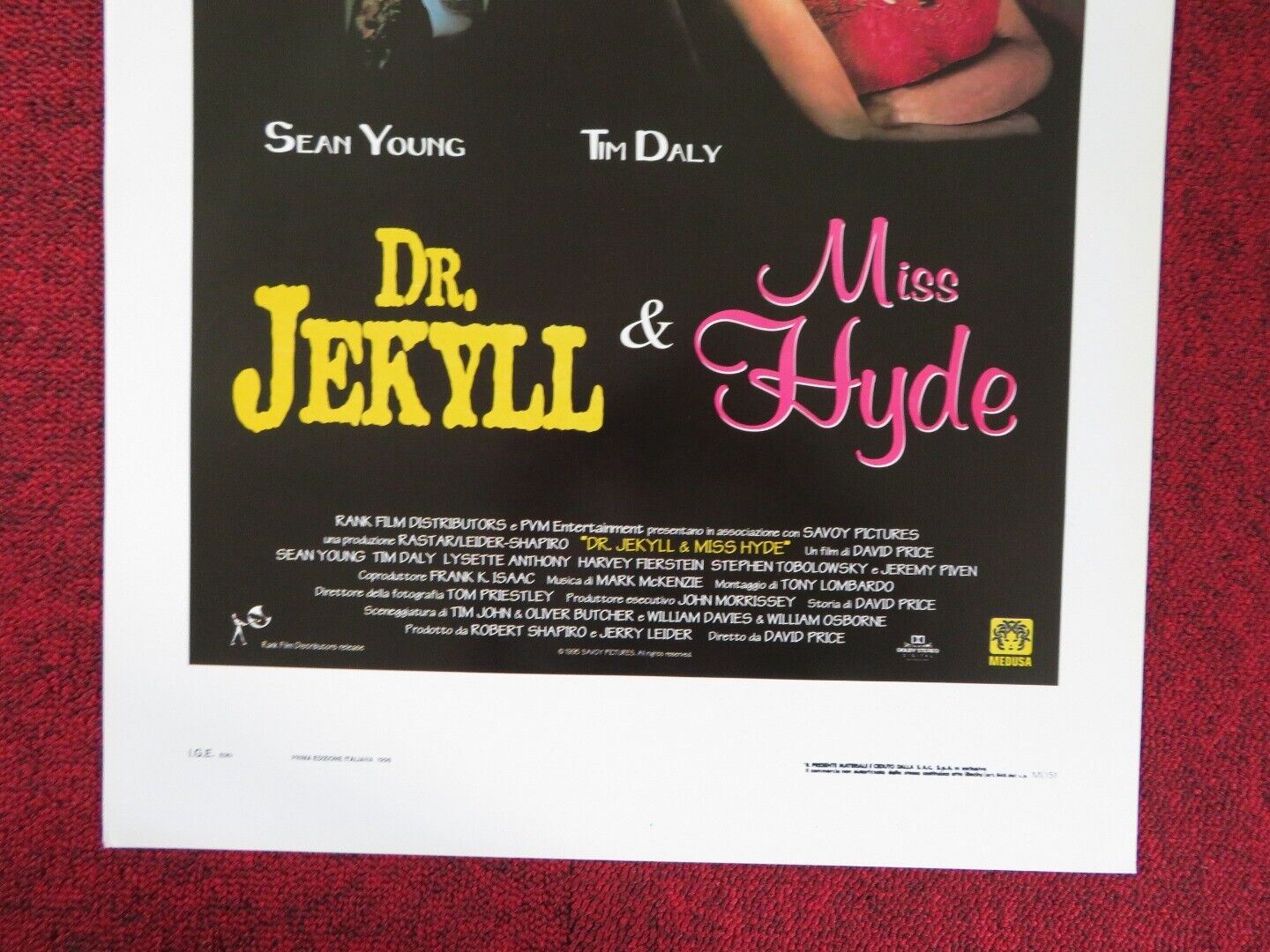 DR. JEKYLL AND MS. HYDE ITALIAN LOCANDINA (27.5"x13") POSTER TIM DALY 1996 Movie posters