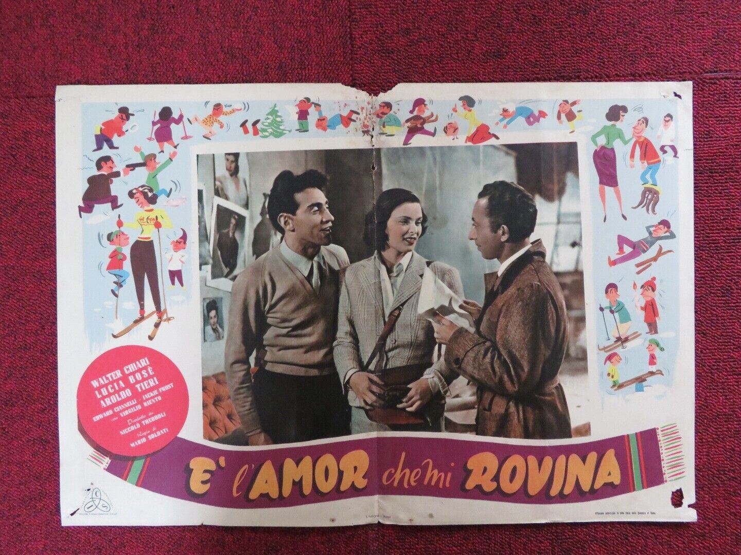 E L'AMOR CHE MI ROVINA - H ITALIAN FOTOBUSTA POSTER WALTER CHIARI LUCIA BOSE '51 Movie posters
