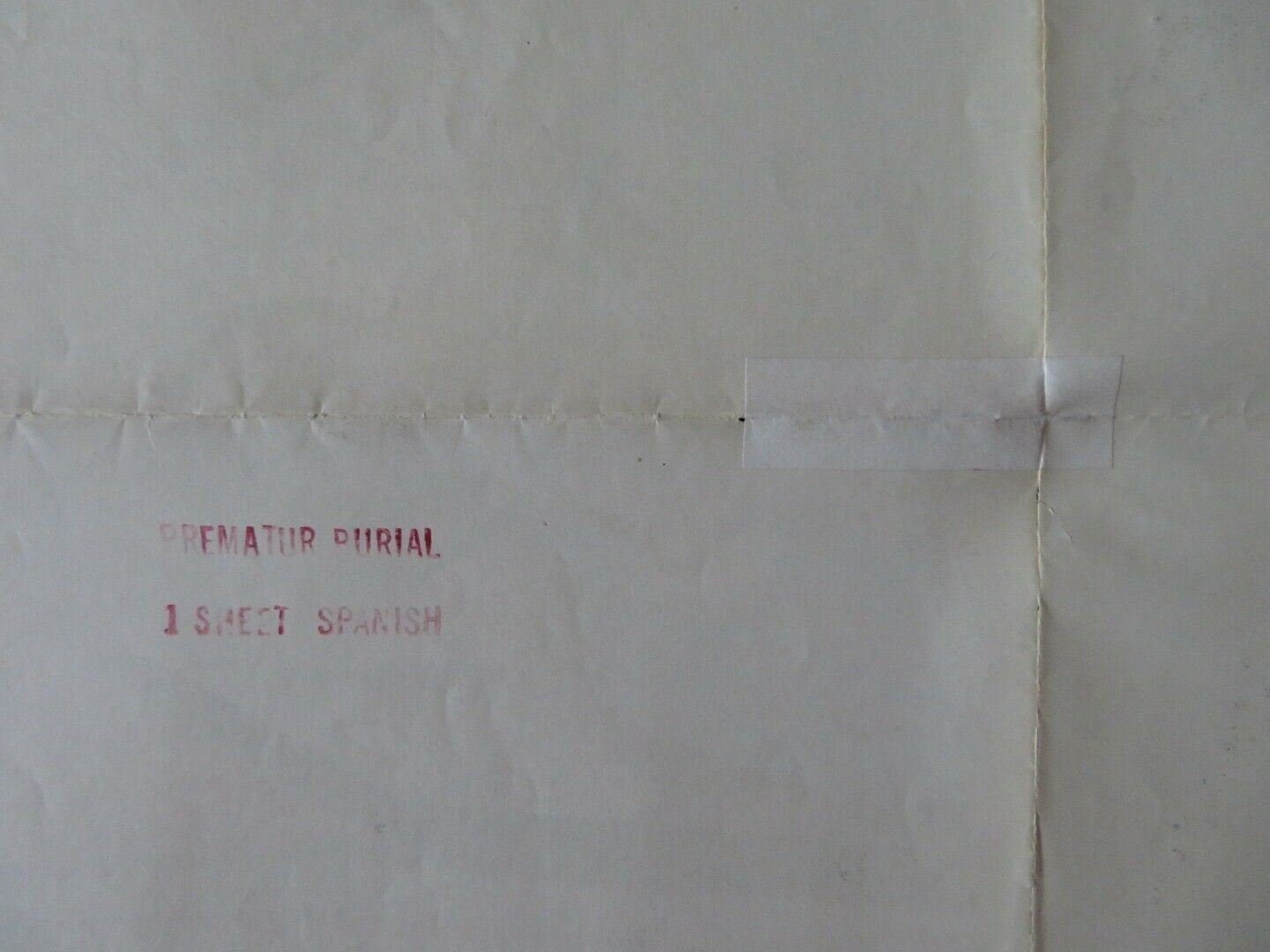 EL ENTIERRO PREMETURO / THE PREMATURE BURIAL SPANISH ONE SHEET FOLDED POSTER Movie posters