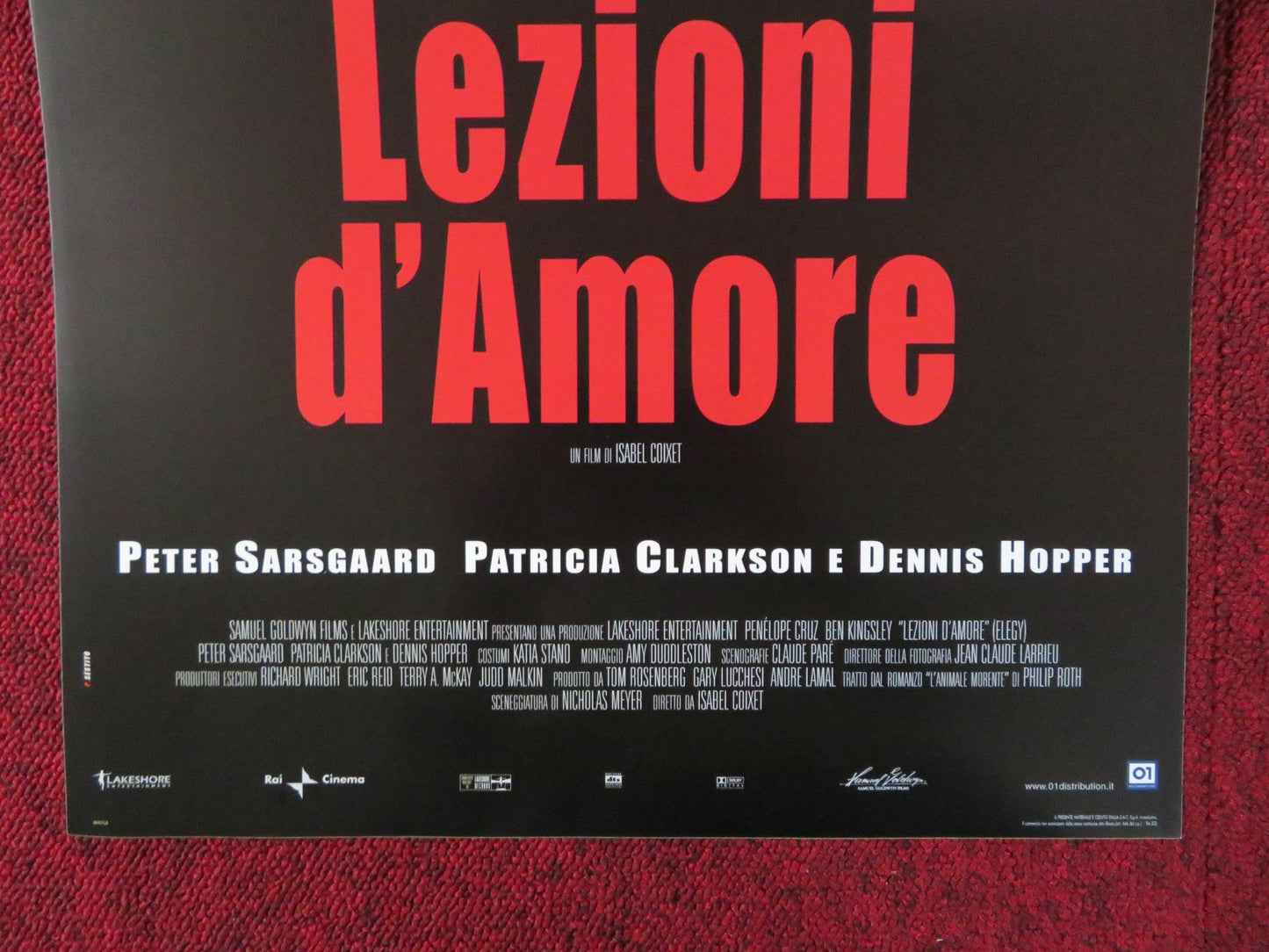 ELEGY ITALIAN LOCANDINA POSTER PENELOPE CRUZ BEN KINGSLEY 2008 Rendezvous Cinema Movie posters