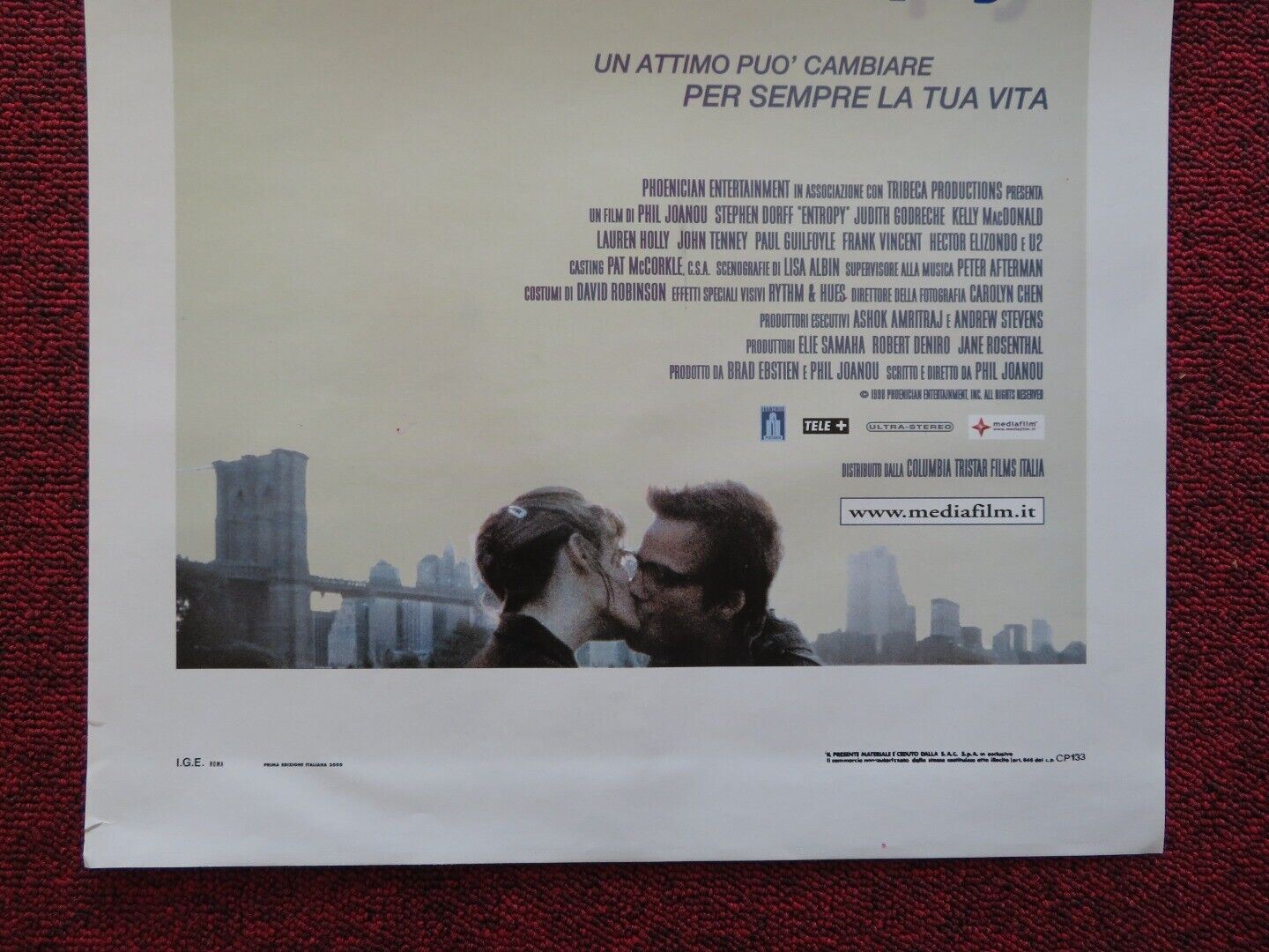 ENTROPY ITALIAN LOCANDINA (27.5"x13") POSTER STEPHEN DORFF JUDITH GODRECHE 2000 - Rendezvous Cinema