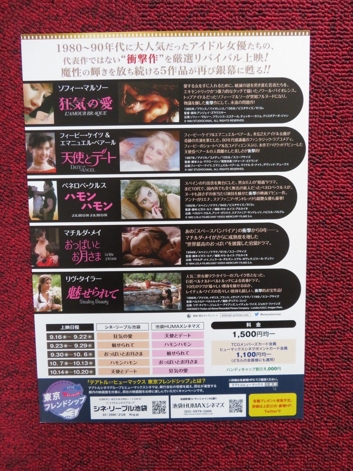 ETERNAL ACTRESS REVIVED YOUTH IDOLS 1980 - 90 JAPANESE CHIRASHI (B5) POSTER TYLER Rendezvous Cinema Movie posters