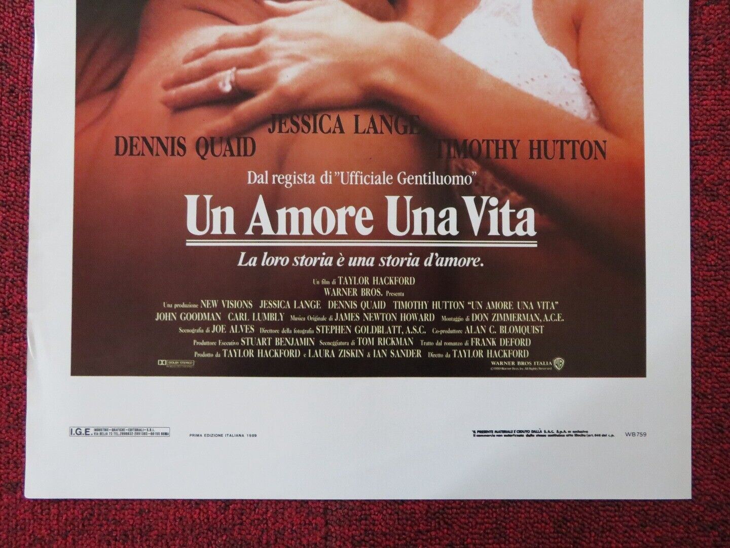 EVERYBODY'S ALL - AMERICAN ITALIAN LOCANDINA (27.5"x13") POSTER DENNIS QUAID '89 Movie posters