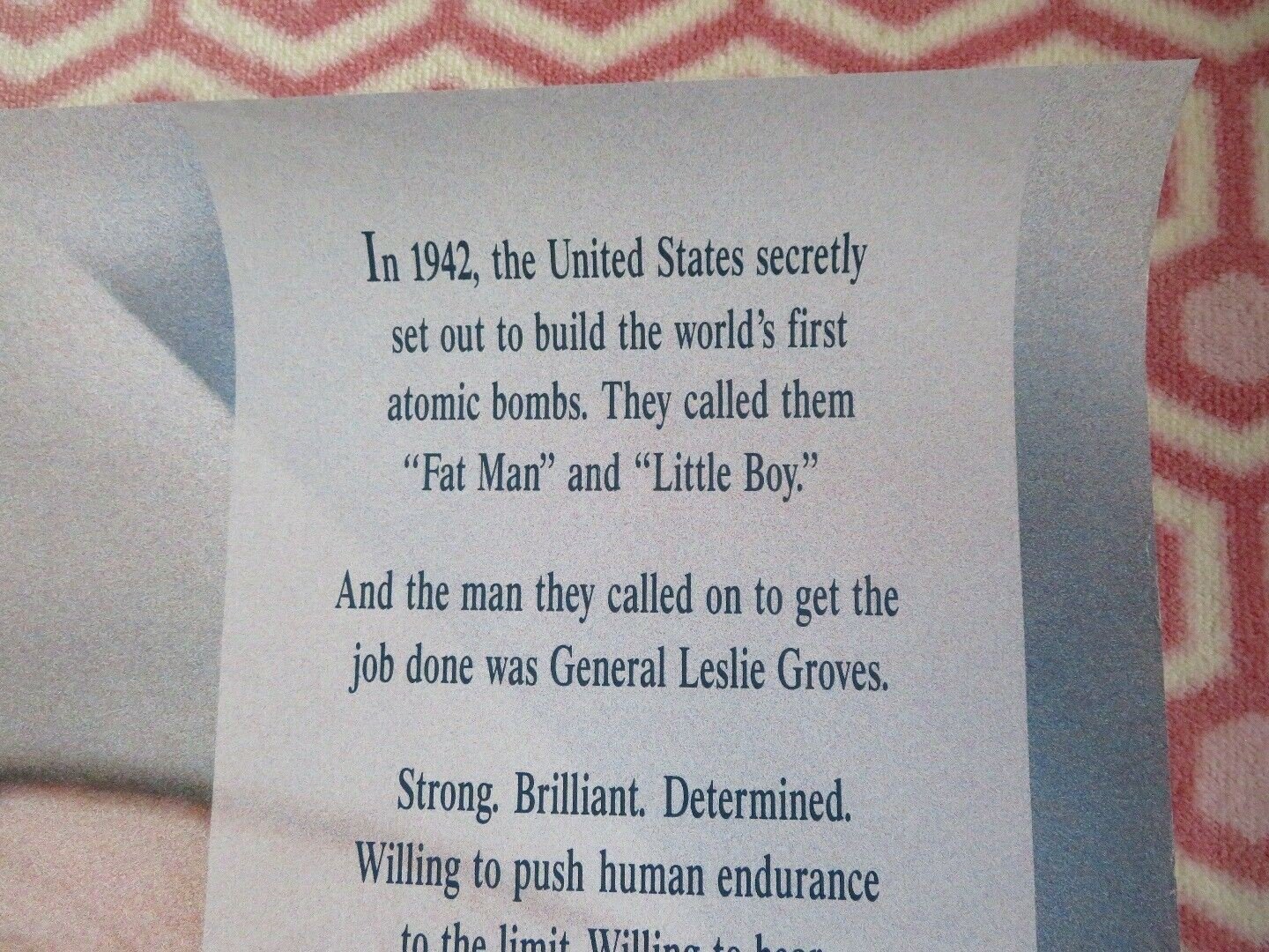 FAT MAN AND LITTLE BOY ONE SHEET ROLLED POSTER PAUL NEWMAN 1989 Movie posters