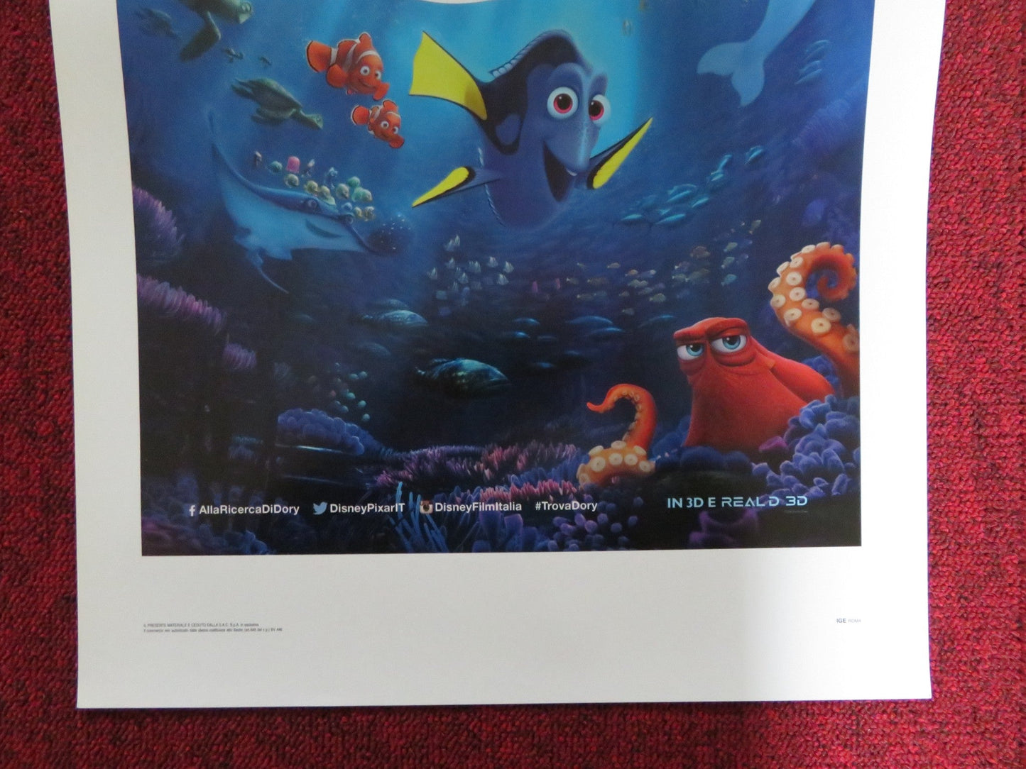 FINDING DORY ITALIAN LOCANDINA POSTER DISNEY ELLEN DEGENERES 2016 Rendezvous Cinema Movie posters