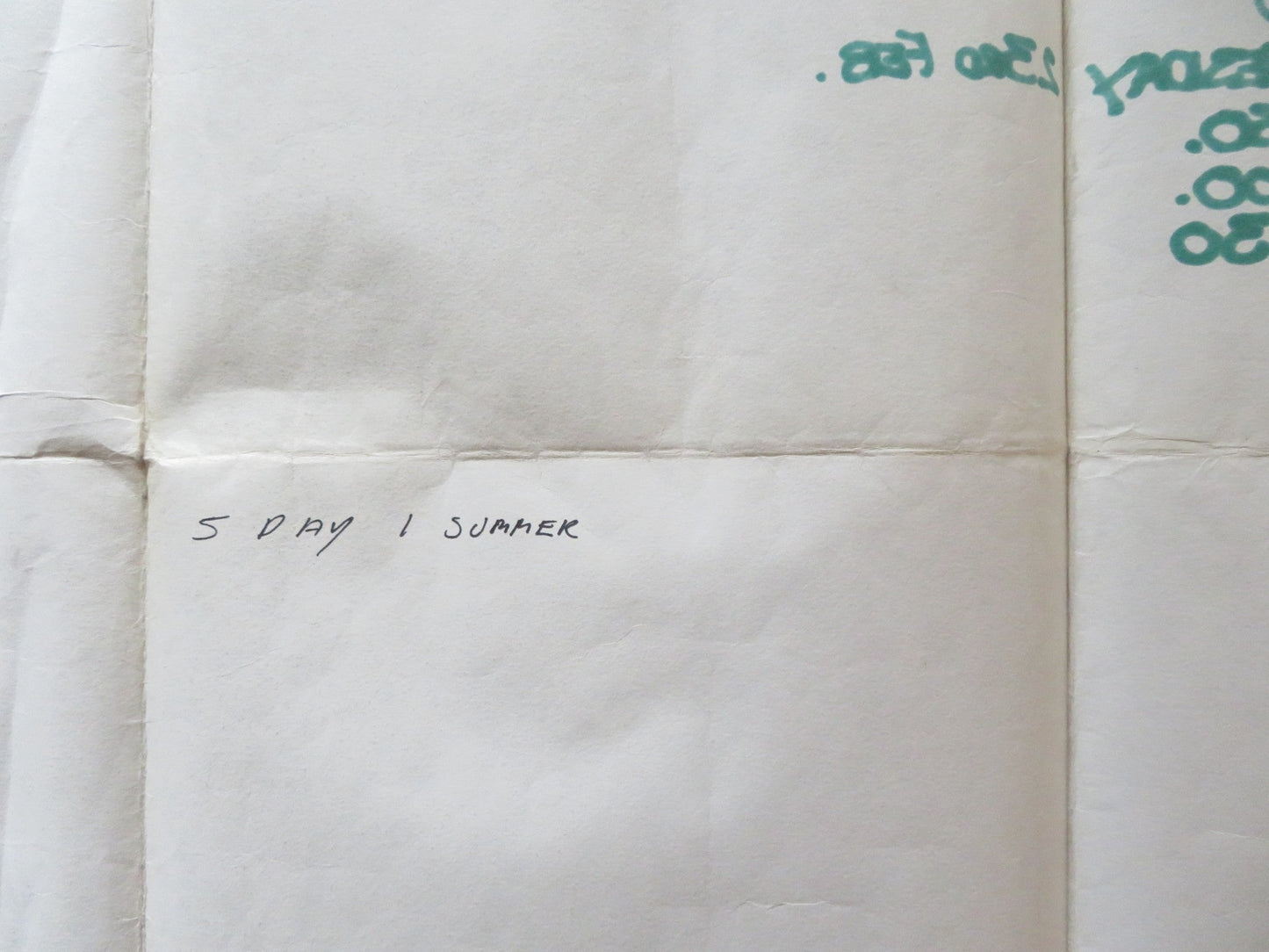 FIVE DAYS ONE SUMMMER UK QUAD (30"x 40") ROLLED POSTER SEAN CONNERY 1982 Rendezvous Cinema Movie posters