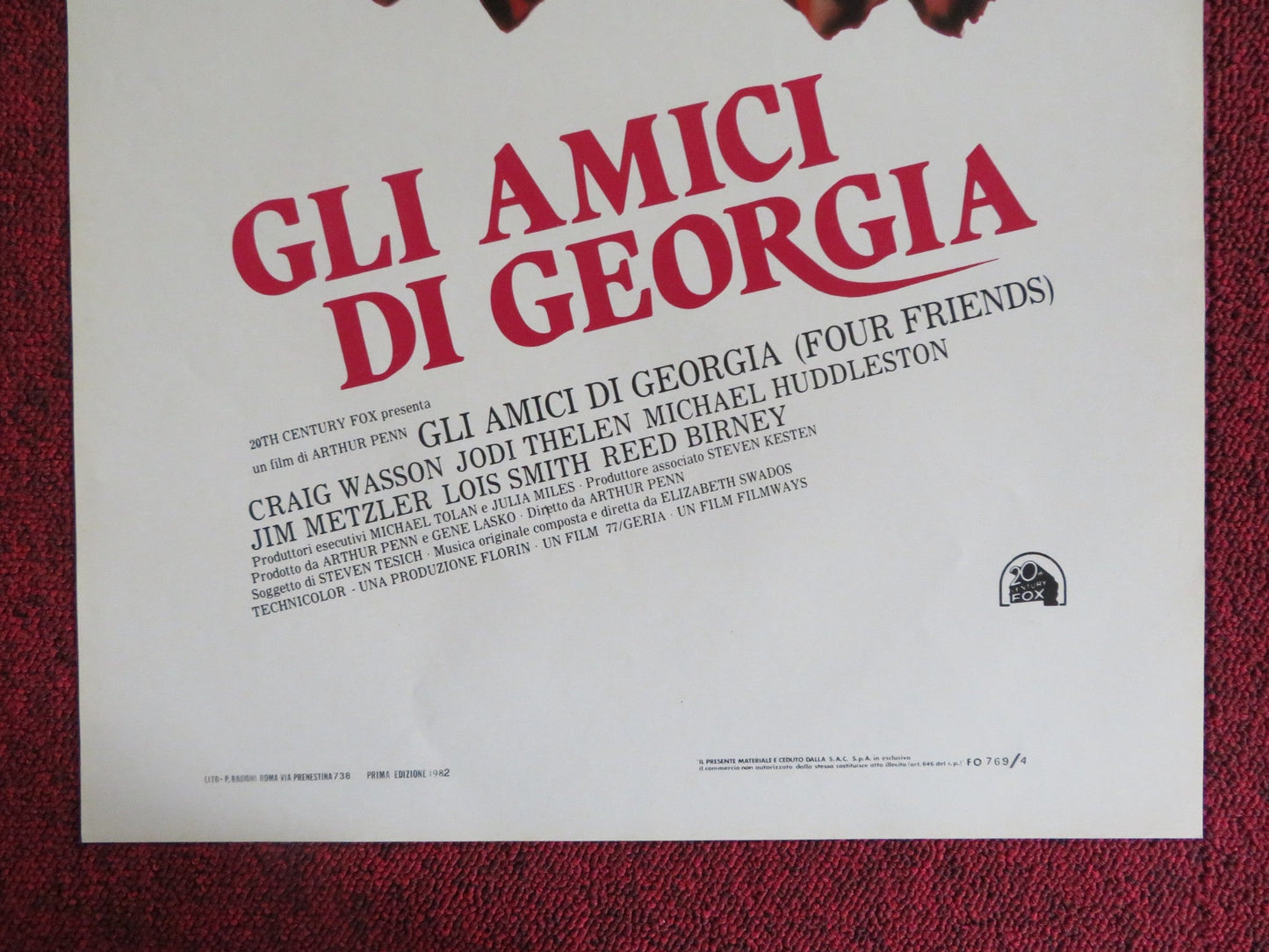 FOUR FRIENDS ITALIAN LOCANDINA POSTER CRAIG WASSON JODI THELEN 1982 Rendezvous Cinema Movie posters