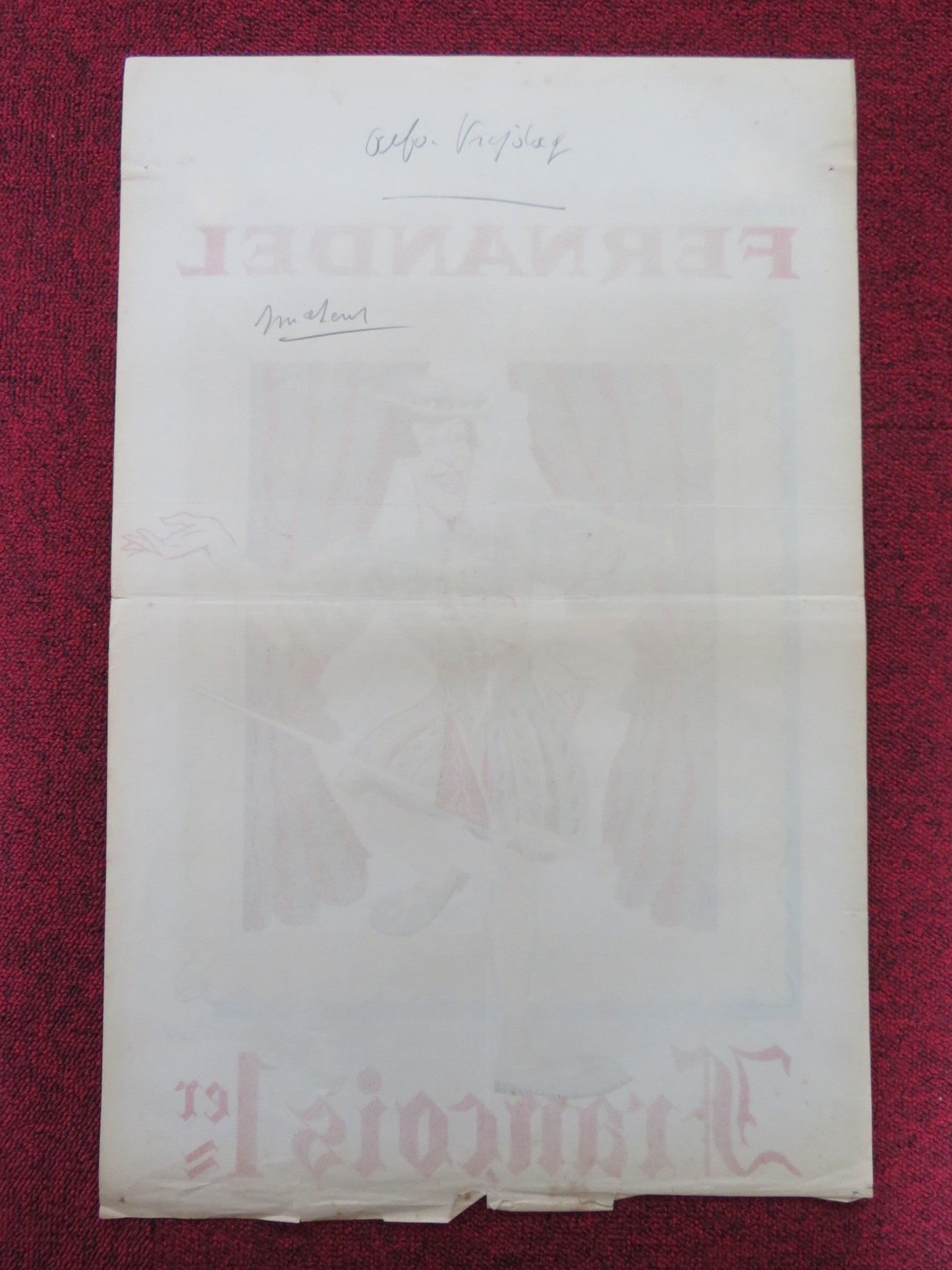 FRANCIS THE FIRST BELGIUM POSTER FERNANDEL R1950S Rendezvous Cinema Movie posters