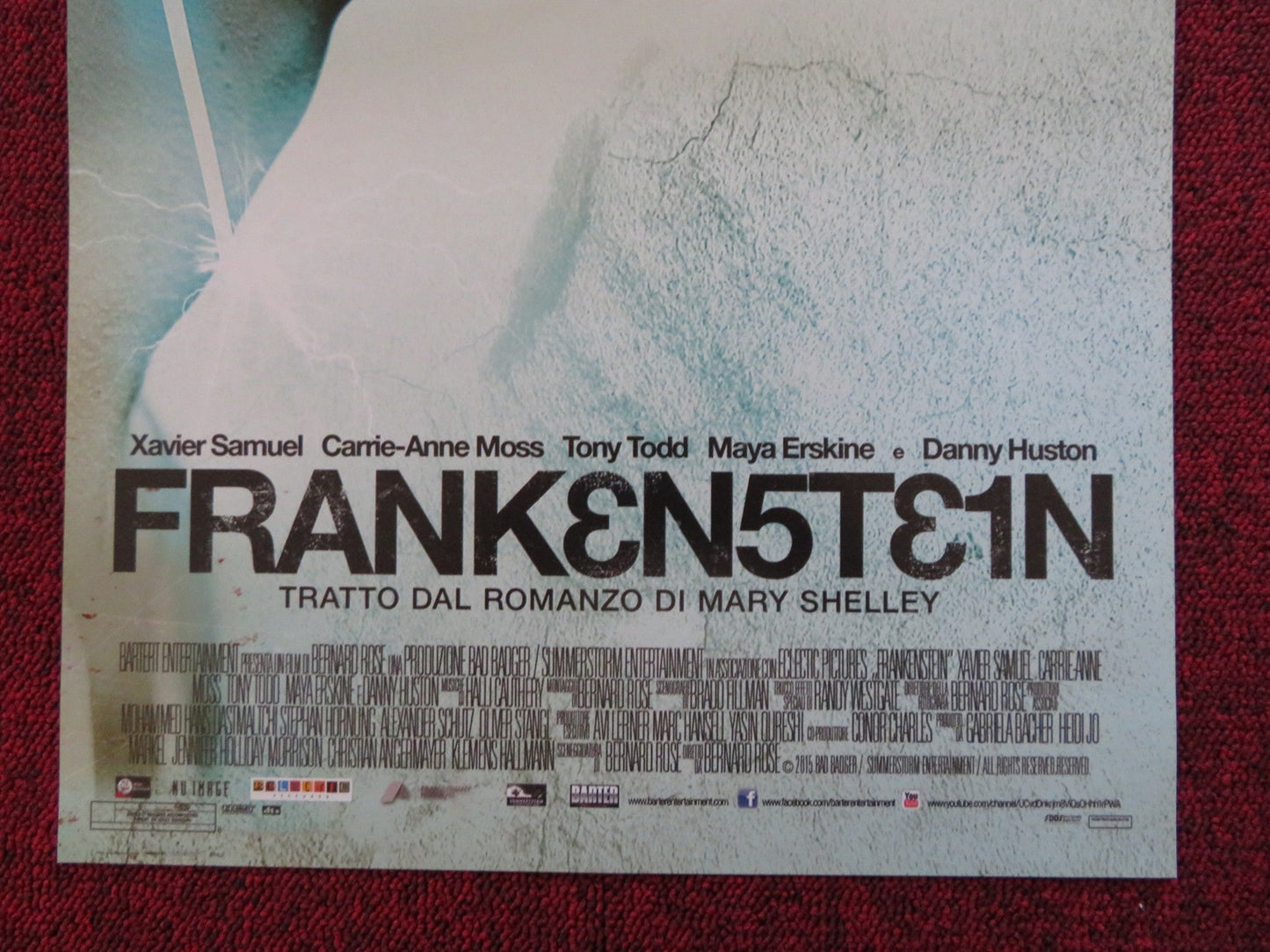 FRANKENSTEIN ITALIAN LOCANDINA POSTER XAVIER SAMUEL CARRIE - ANNE MOSS 2015 Rendezvous Cinema Movie posters