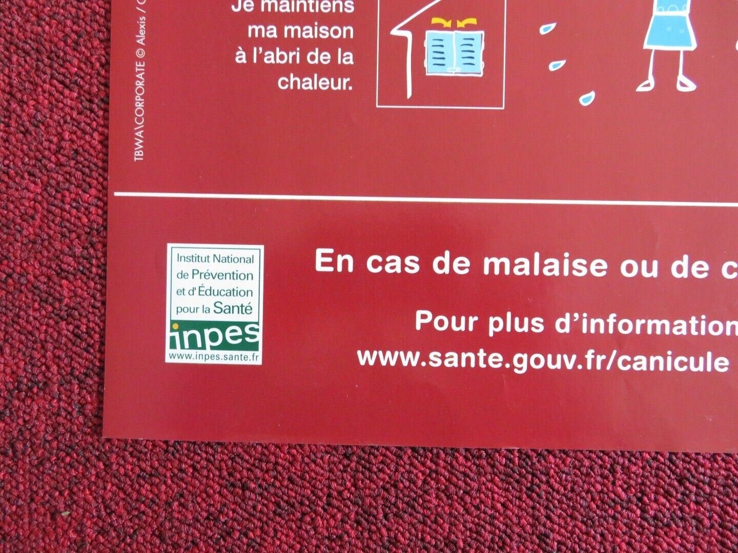 FRENCH MINISTRY OF HEALTH POSTER LOOKING AFTER YOURSELF DURING A HEAT(16"x 24") - Rendezvous Cinema