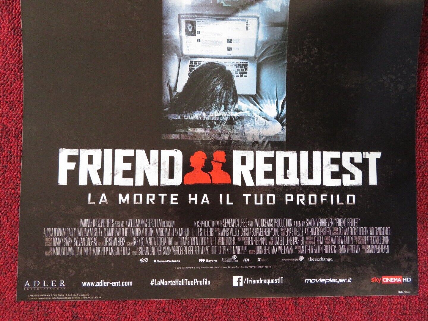 FRIEND REQUEST ITALIAN LOCANDINA (26.5"x12.5") POSTER ALYCIA DEBNAM - CAREY 2016 Movie posters