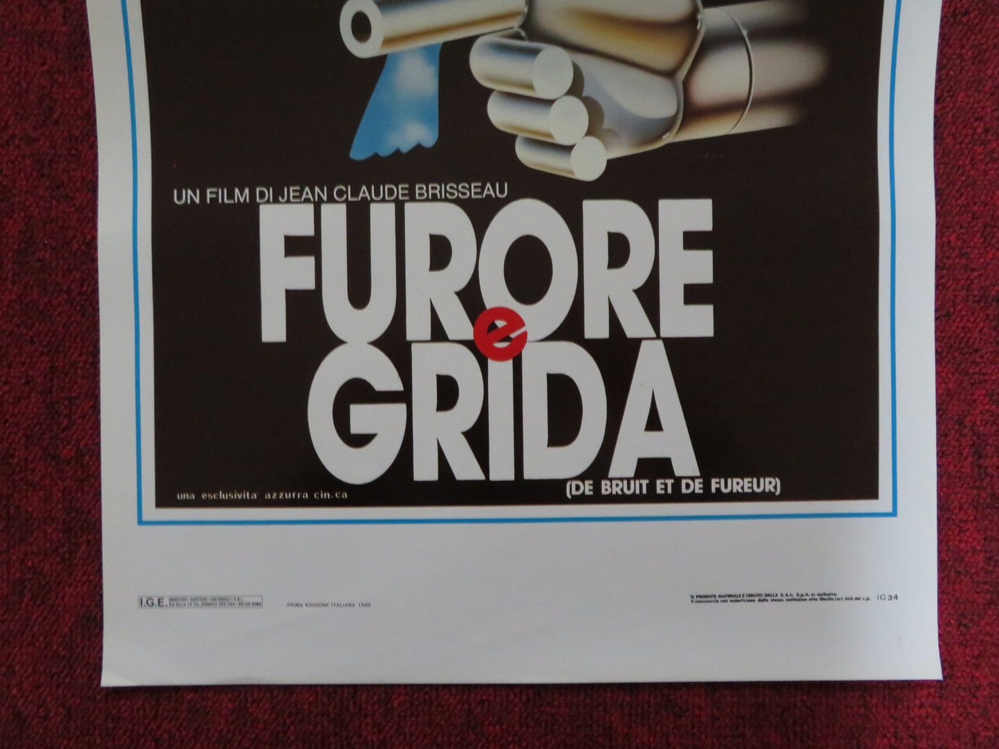 FURORE E GRIDA ITALIAN LOCANDINA POSTER VINCENT GASPERITSCH 1988 Rendezvous Cinema Movie posters