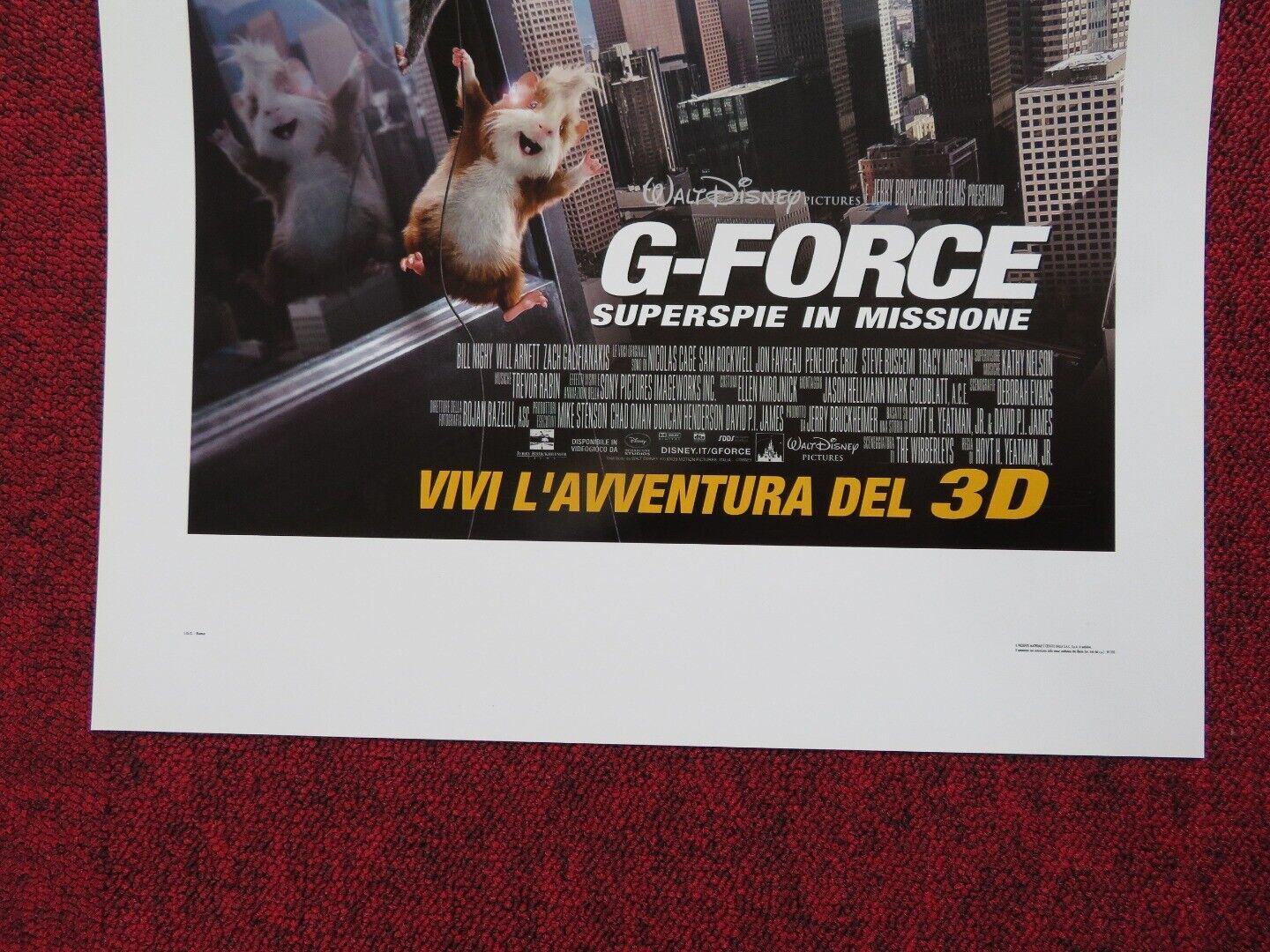 G-FORCE ITALIAN LOCANDINA (27.5"x13") POSTER DISNEY BILL NIGHY WILL ARNETT 2009 - Rendezvous Cinema