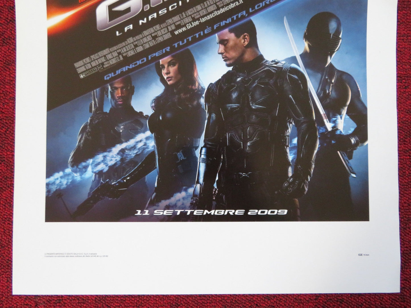 G. I. JOE THE RISE OF THE COBRA ITALIAN LOCANDINA (27.5"x13") POSTER 2009 Rendezvous Cinema Movie posters