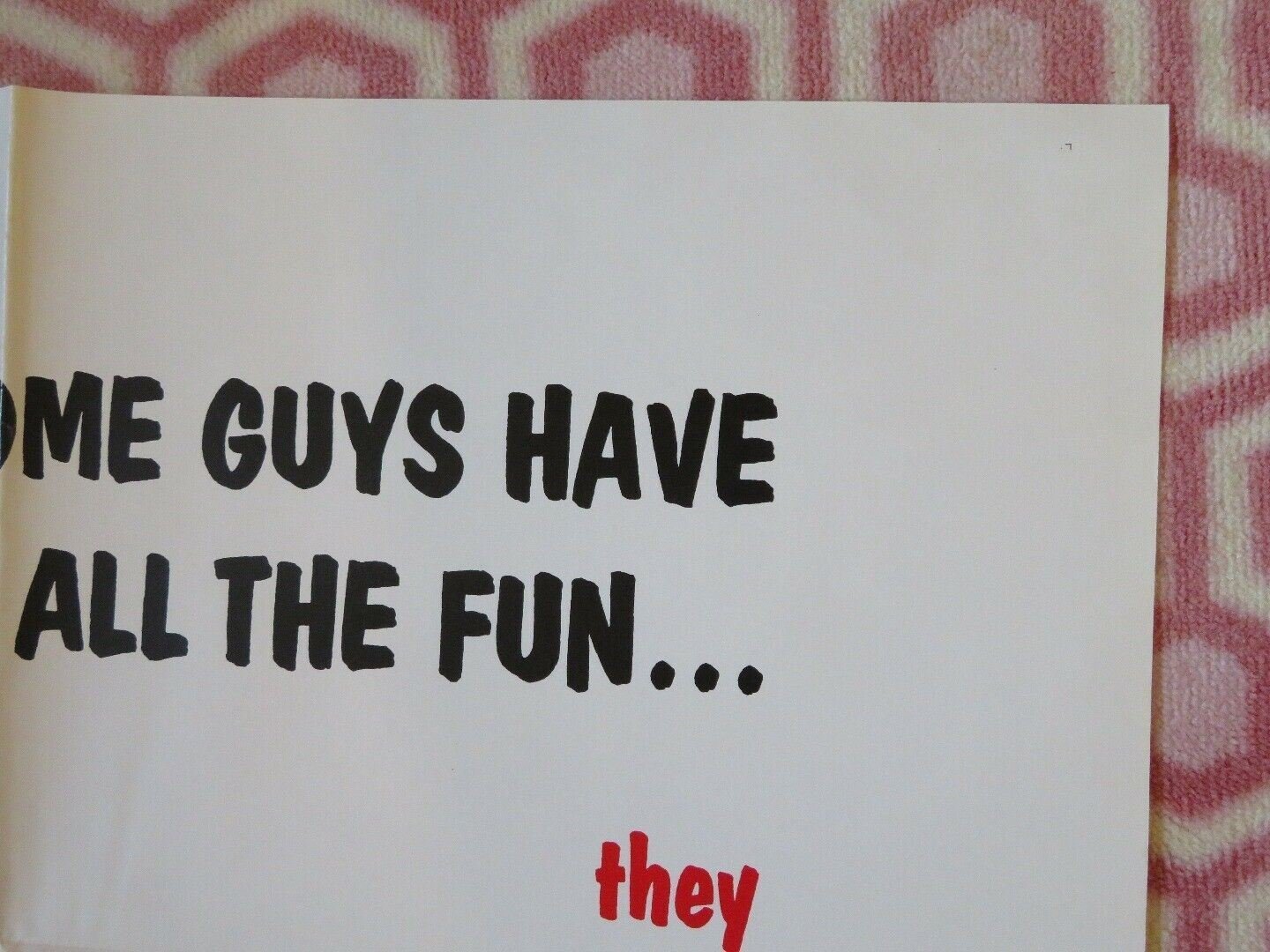 GAMES GUYS PLAY /Goodnight Jackie FOLDED US ONE SHEET POSTER W BURTON '75 Movie posters