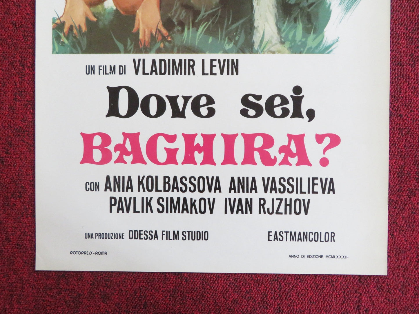 GDE TY, BAGIRA ITALIAN LOCANDINA POSTER ANNA KOLBASOVA ANNA VASILEVA 1982 Rendezvous Cinema Movie posters
