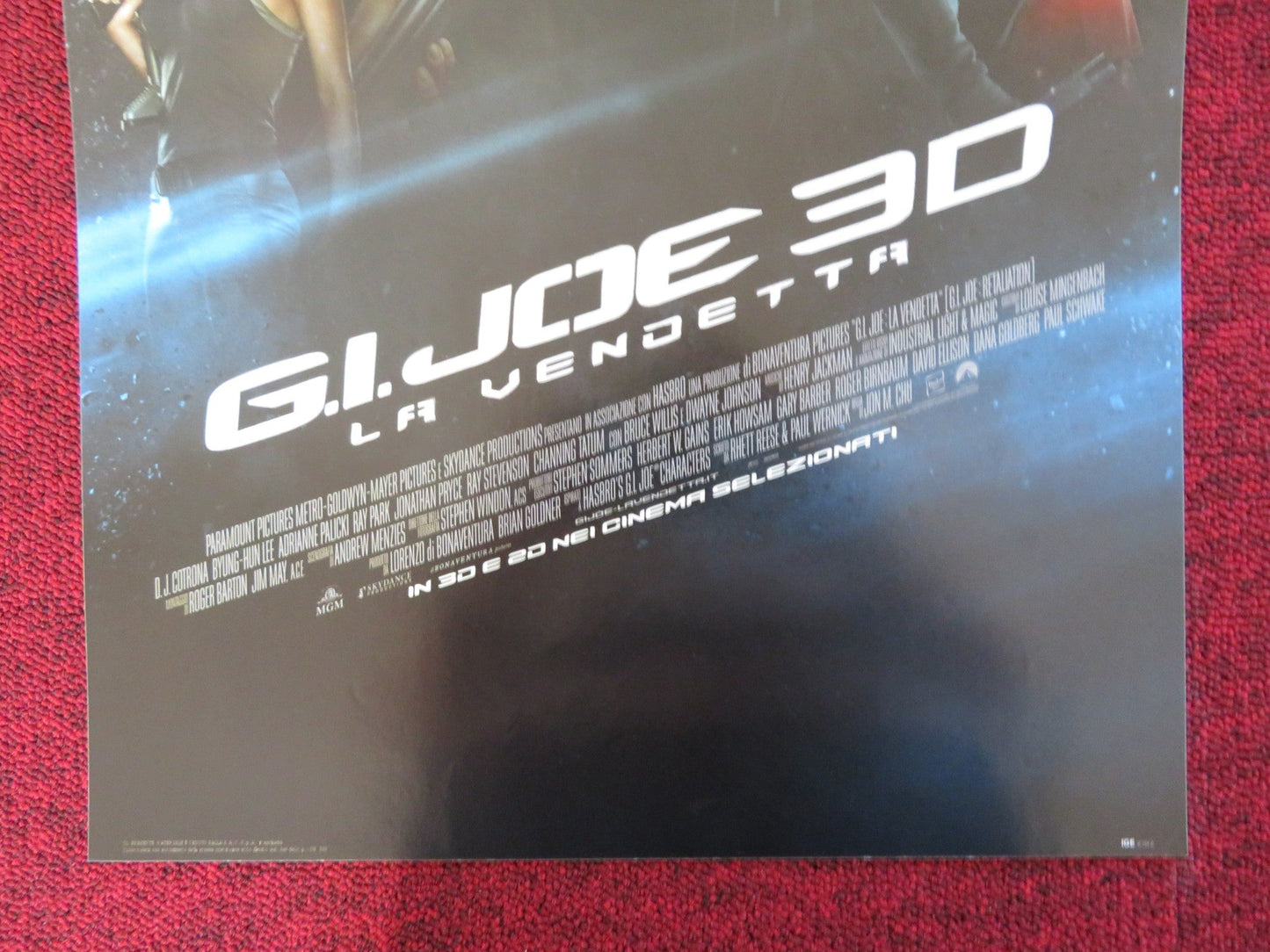 G.I. JOE: RETALIATION ITALIAN LOCANDINA POSTER DWAYNE JOHNSON J. PRYCE 2013 Rendezvous Cinema Movie posters