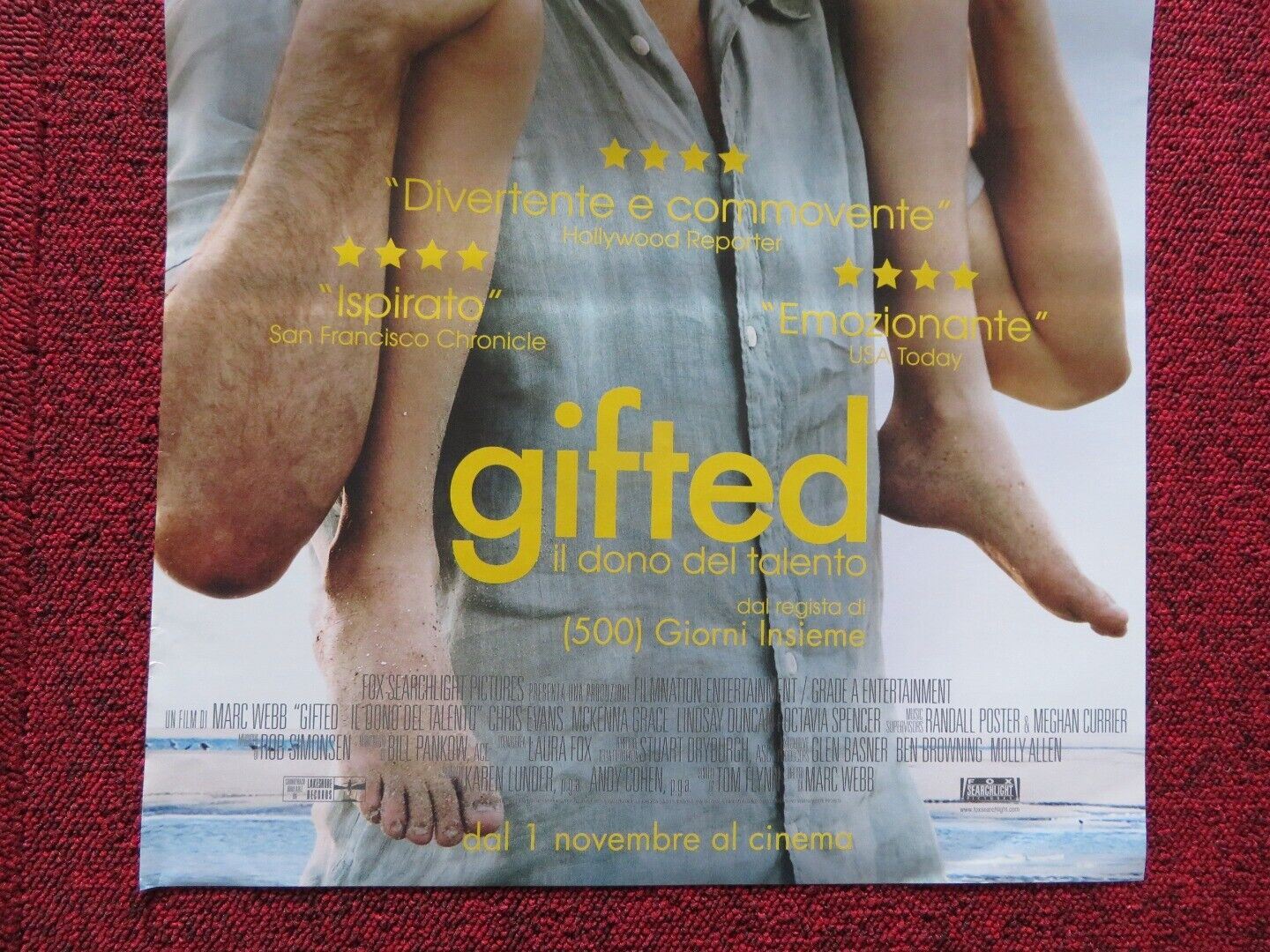 GIFTED ITALIAN LOCANDINA (27"x13") POSTER CHRIS EVANS MCKENNA GRACE 2017 - Rendezvous Cinema