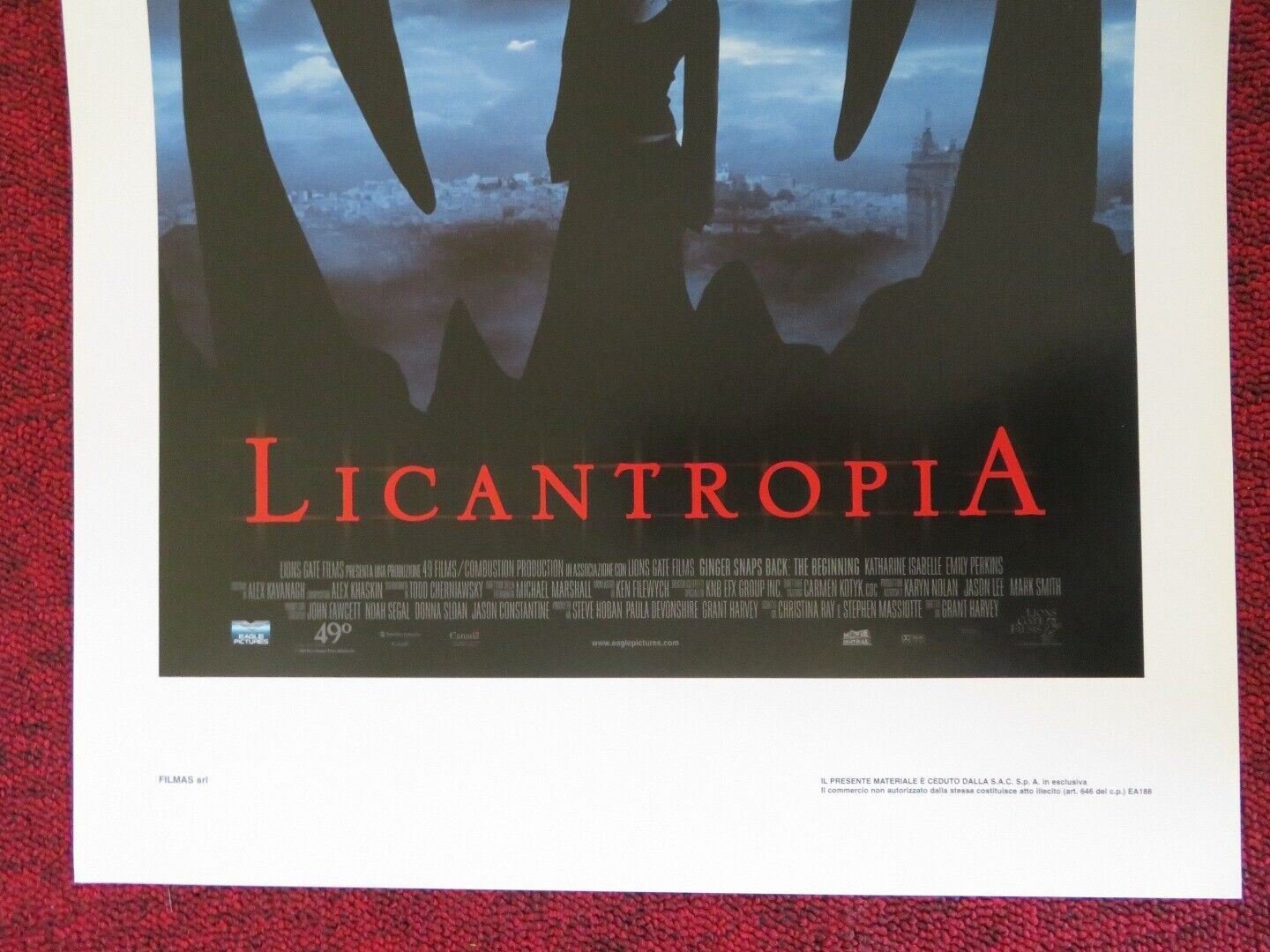 GINGER SNAPS BACK: THE BEGINNING ITALIAN LOCANDINA (27.5"x13") POSTER 2004 - Rendezvous Cinema