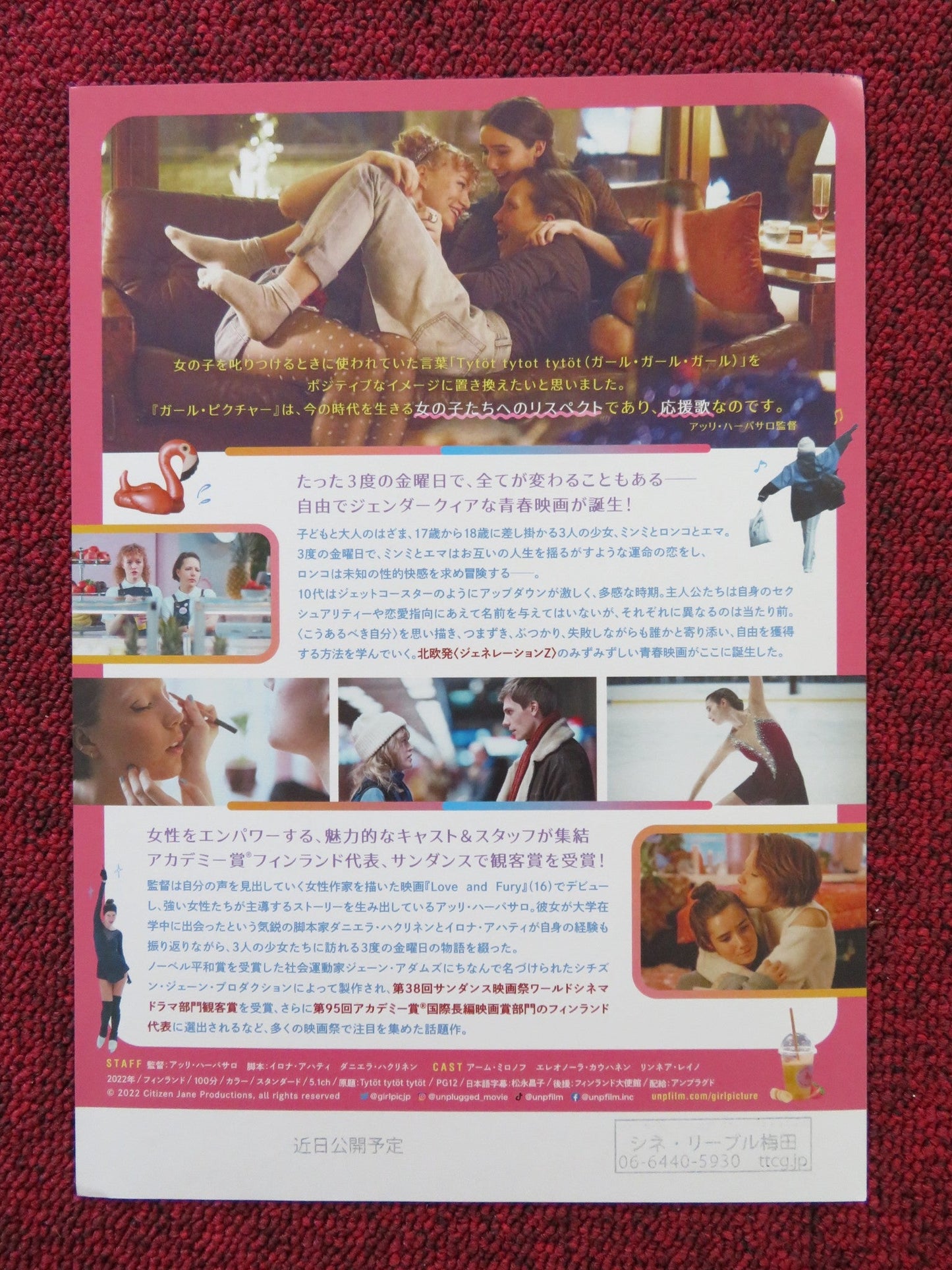 GIRL PICTURE JAPANESE CHIRASHI (B5) POSTER AAMU MILONOFF ELEON KAUHANEN 2022 Rendezvous Cinema Movie posters