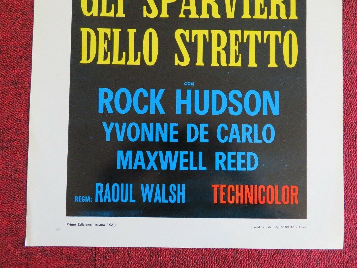 GLI SPARVIERI DELLO STRETTO ITALIAN LOCANDINA (27.5"x13") POSTER R HUDSON 1968 Movie posters