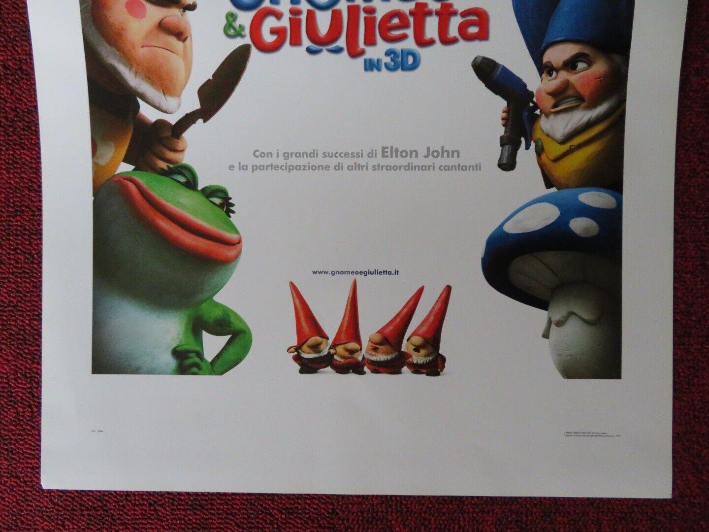 GNOMEO & GIULIETTA ITALIAN LOCANDINA (27.5"x13") POSTER JAMES MCAVOY 2011 - Rendezvous Cinema