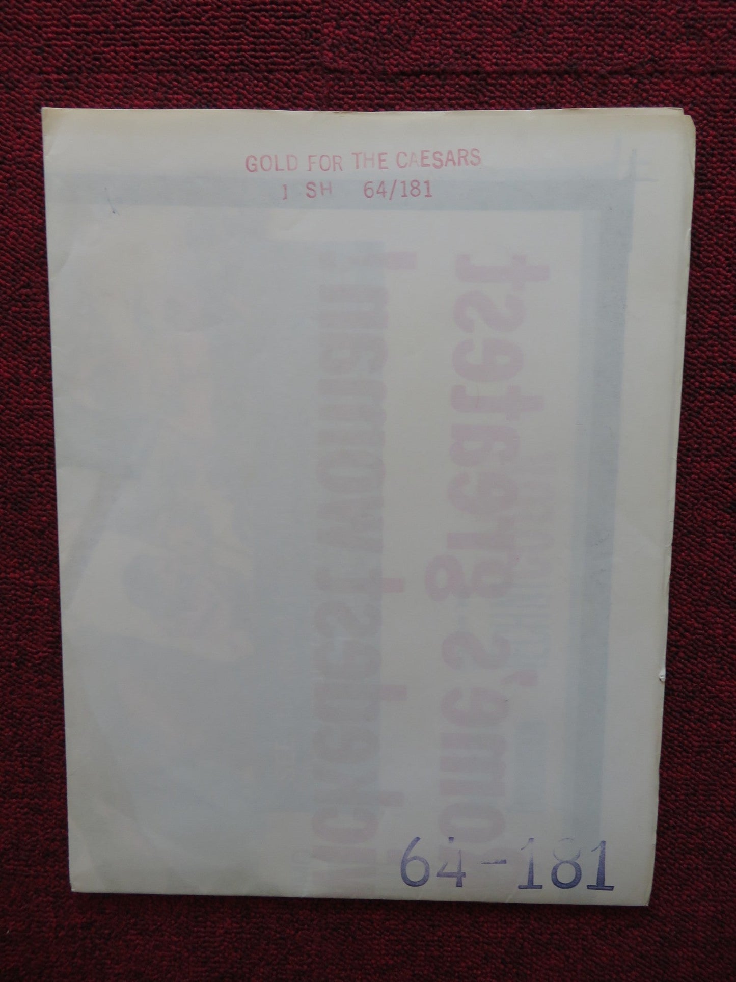 GOLD FOR THE CAESARS FOLDED US ONE SHEET POSTER JEFFREY HUNTER M. DEMONGEOT 1964 Rendezvous Cinema Movie posters