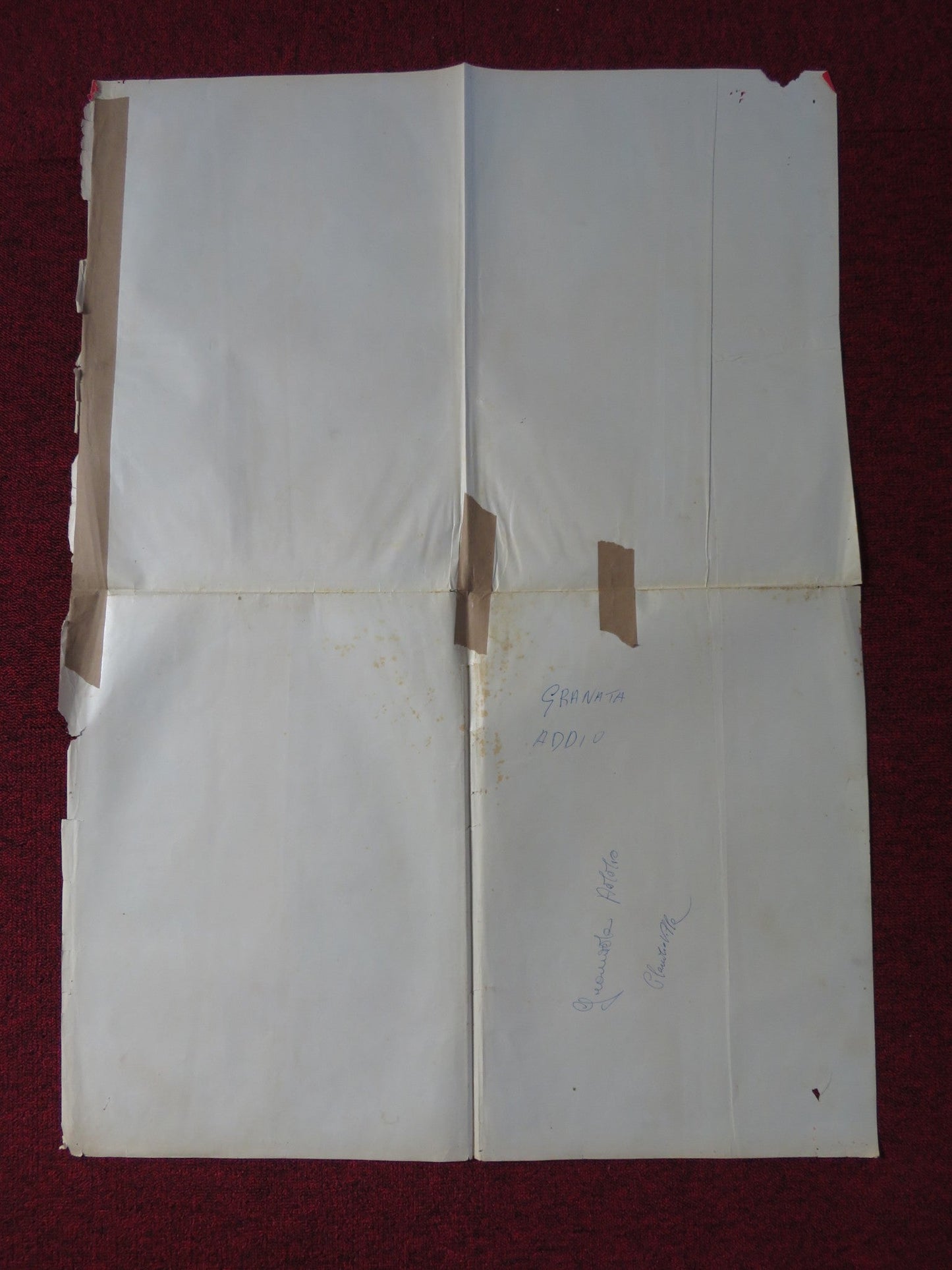 GRANADA, ADDIO ITALIAN FOGLIO POSTER CLAUDIO VILLA SUSANNA MARTINKOVA 1967 Rendezvous Cinema Movie posters