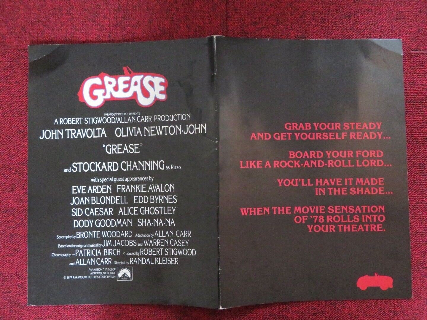 GREASE PRESS PACK COVER JOHN TRAVOLTA OLIVIA NEWTON - JOHN 1978 Movie posters