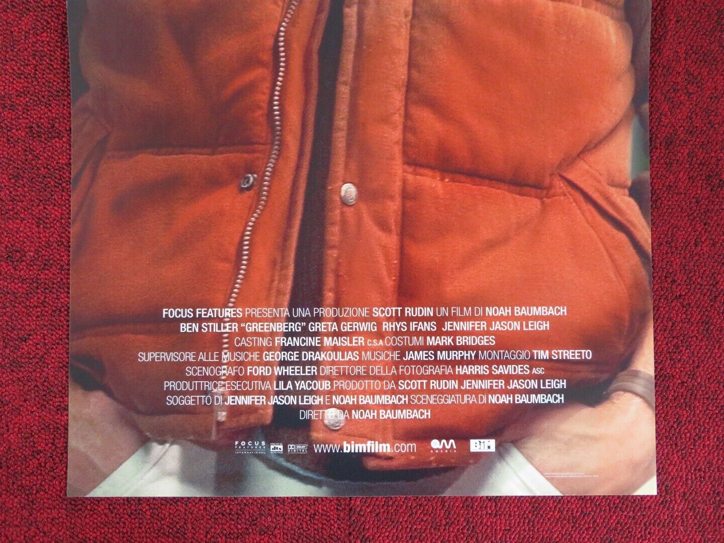 GREENBERG ITALIAN LOCANDINA (26.5"x12.5") POSTER BEN STILLER RHYS IFANS 2010 Movie posters