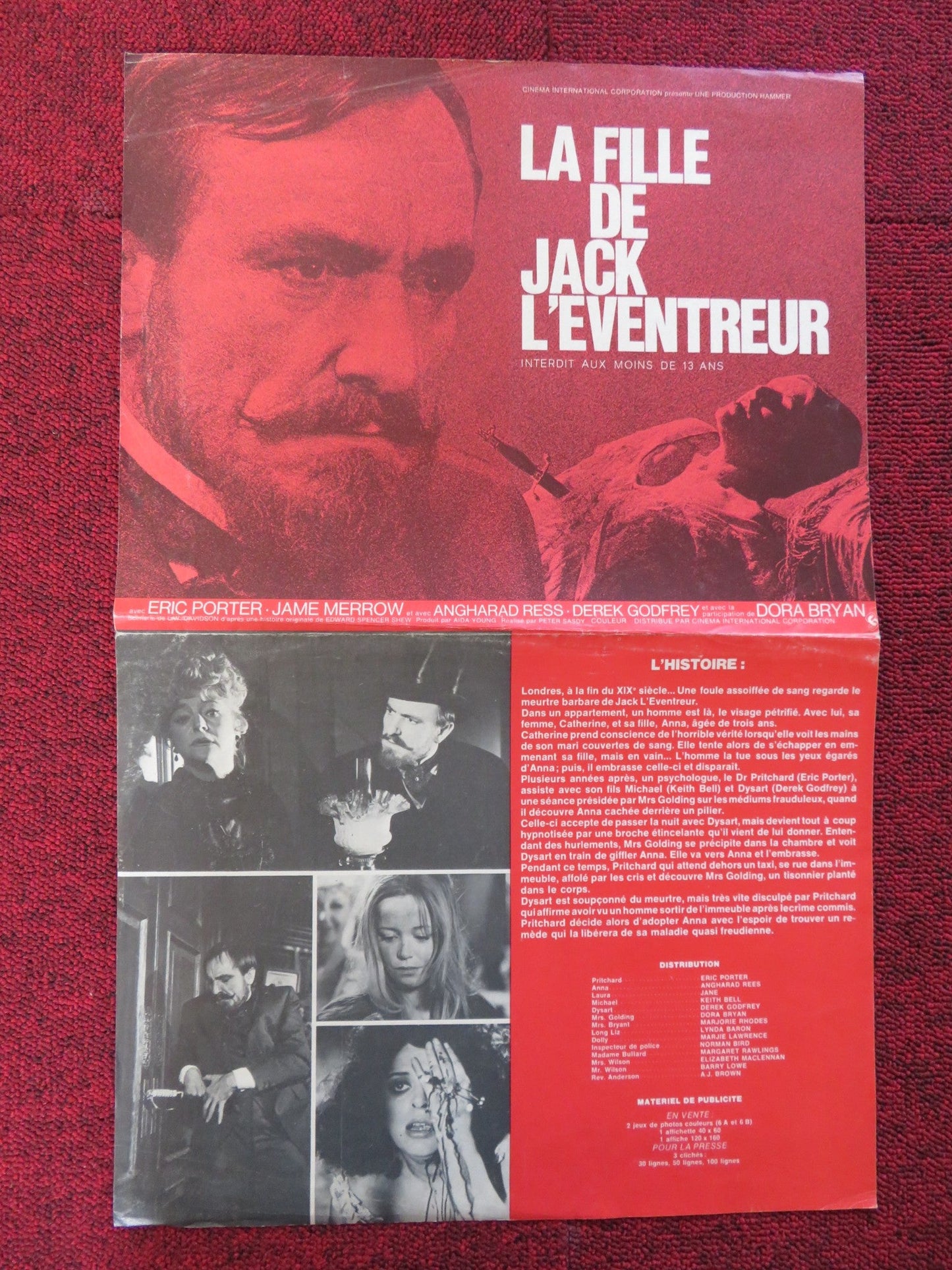 HANDS OF THE RIPPER FRENCH BROCHURE ERIC PORTER PETER SASDY 1971 Rendezvous Cinema Movie posters