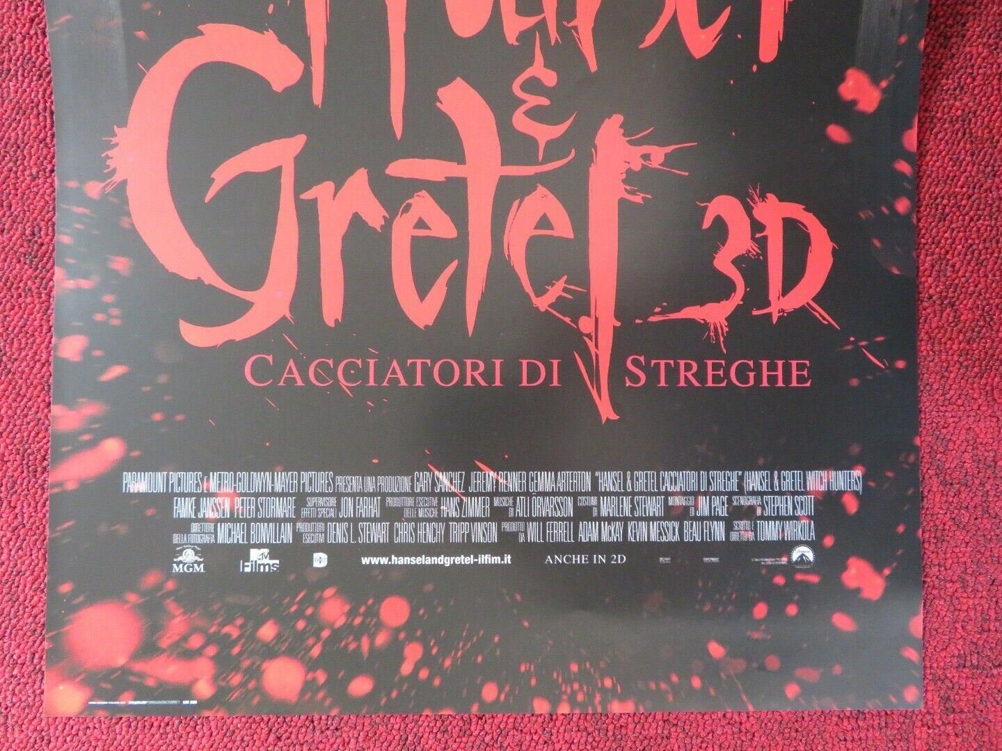 HANSEL & GRETEL: WITCH HUNTERS ITALIAN LOCANDINA (26.5"x12.5") POSTER 2013 Movie posters