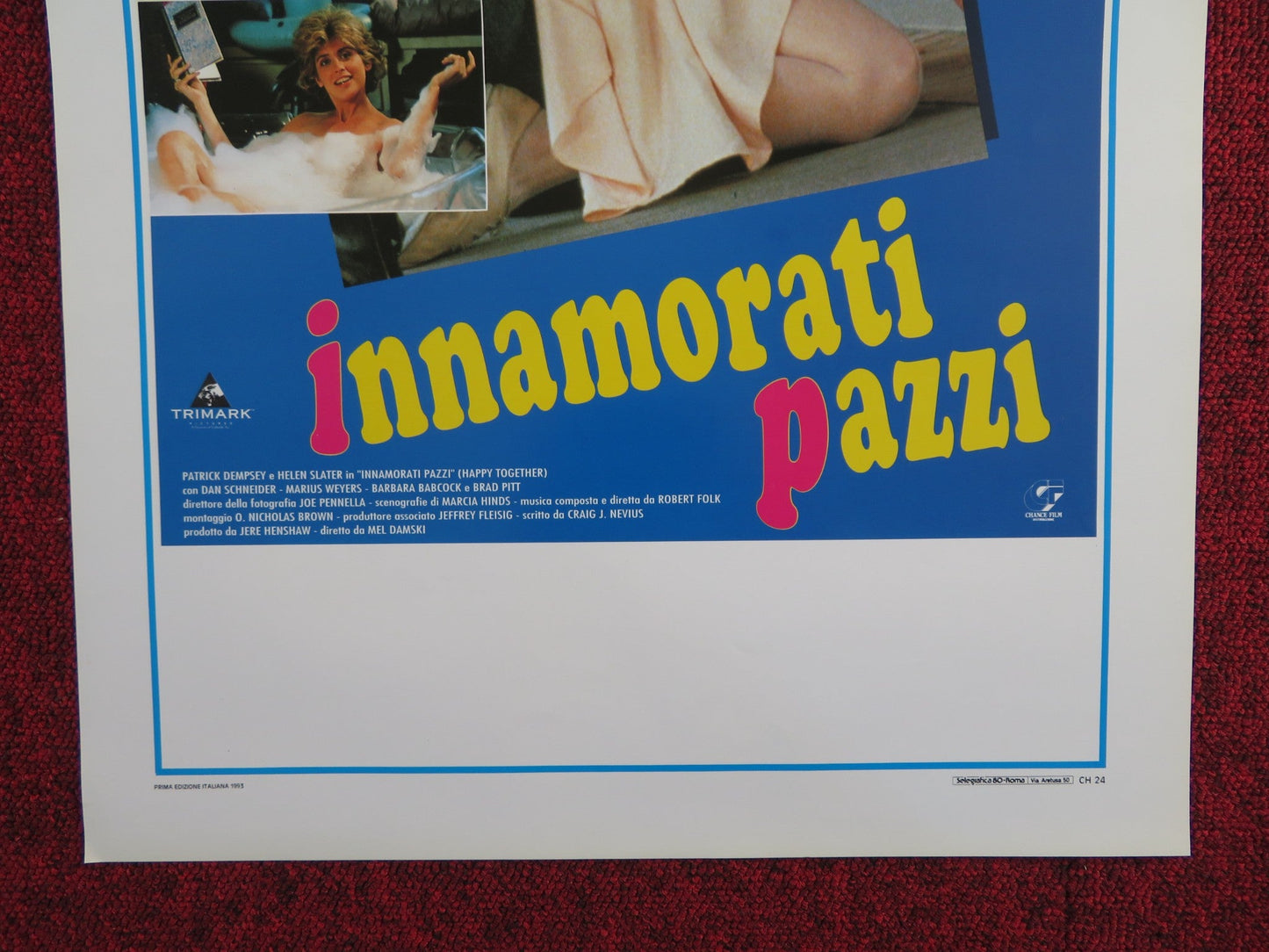HAPPY TOGETHER ITALIAN LOCANDINA POSTER PATRICK DEMPSEY HELEN SLATER 1993 Rendezvous Cinema Movie posters