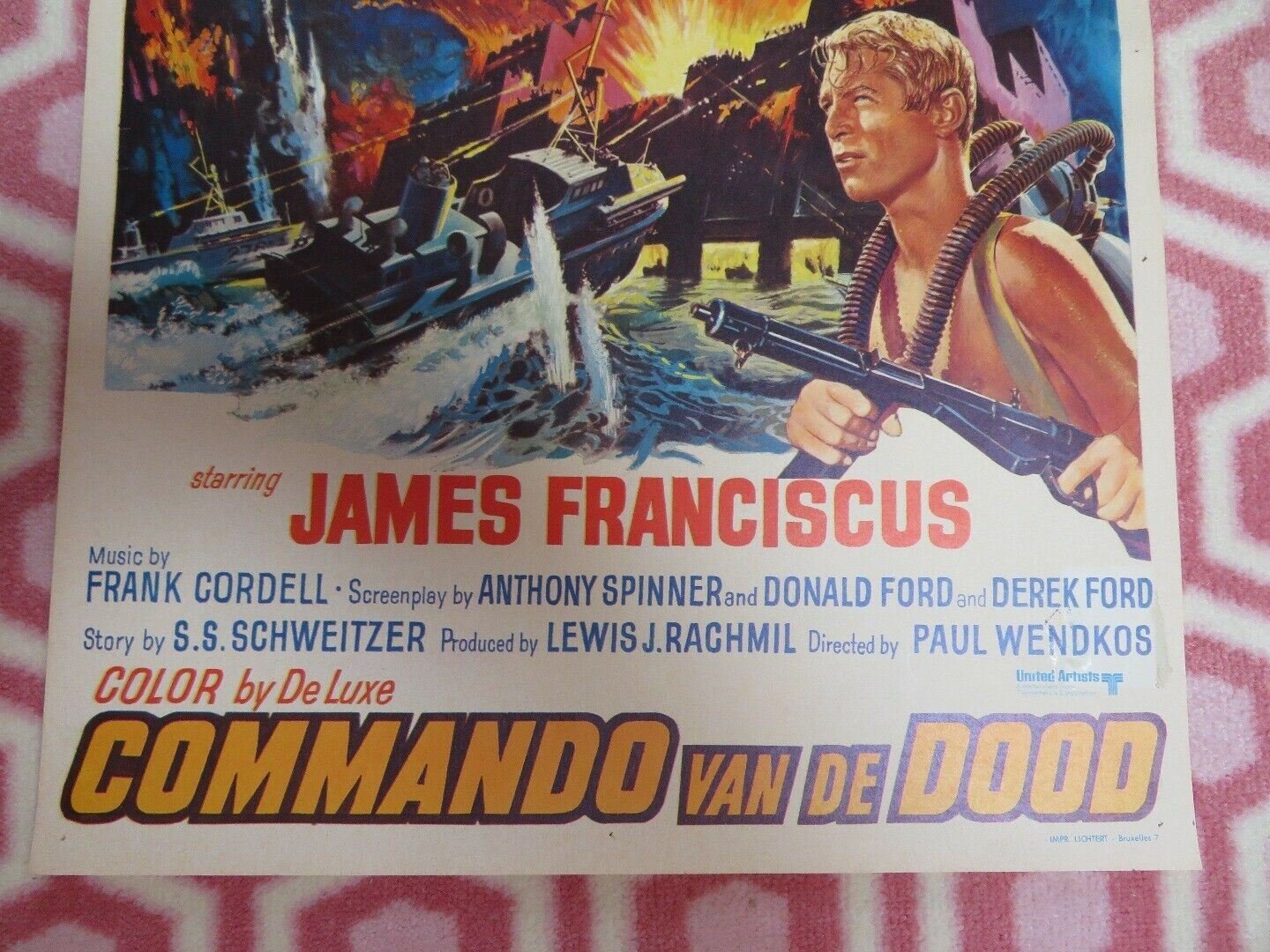 HELLBOATS BELGIUM (21"x 14) POSTER JAMES FRANCISCUS 1970 Movie posters