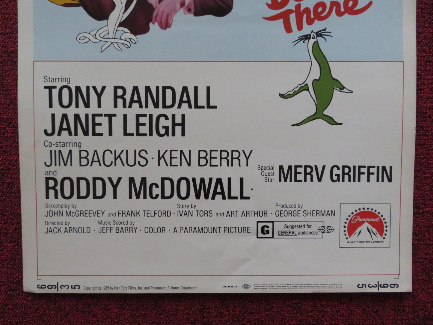 HELLO DOWN THERE US INSERT (14"x 36") POSTER TONY RANDALL JANET LEIGH 1969 Rendezvous Cinema Movie posters