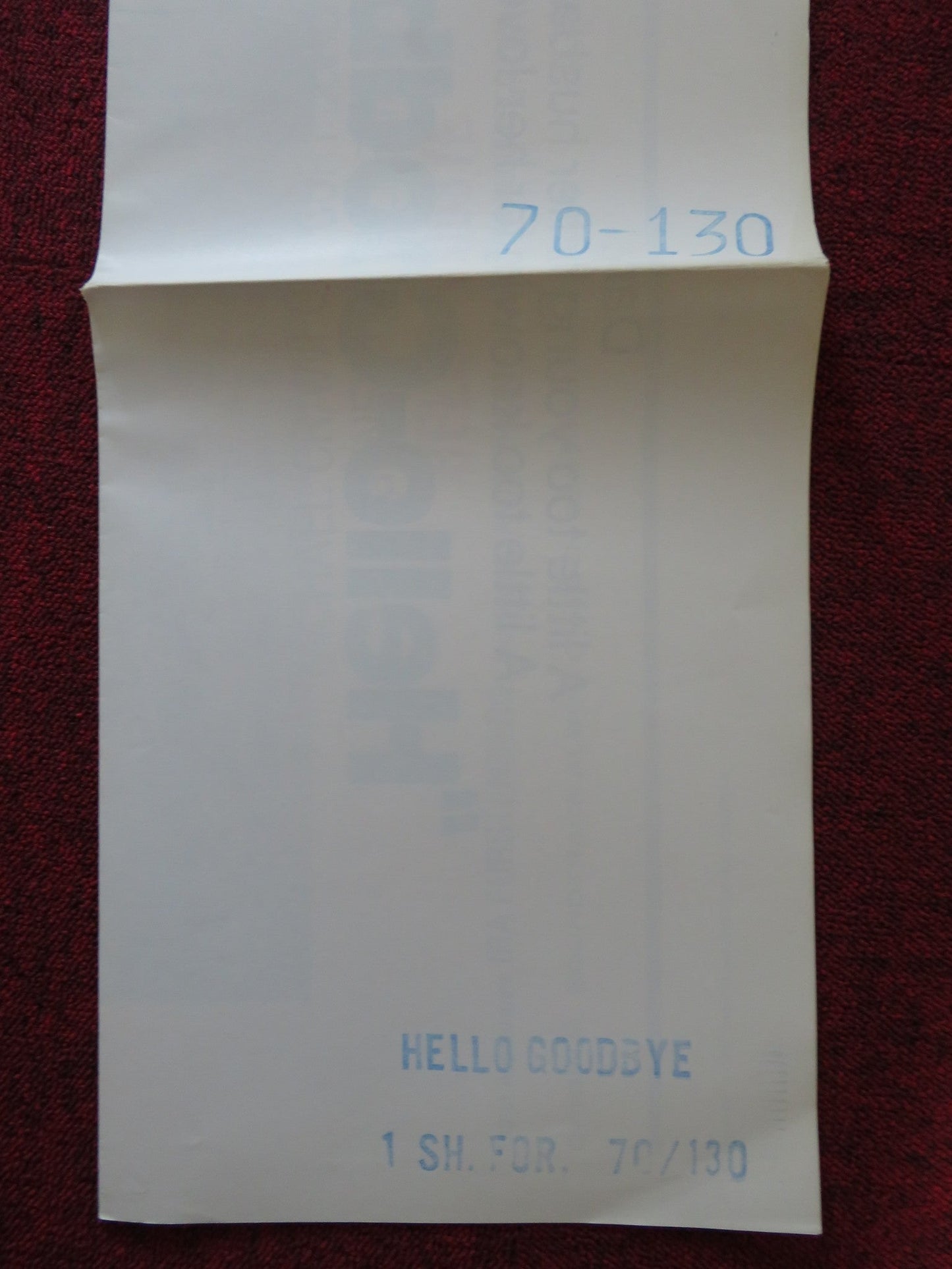 HELLO GOODBYE FOLDED US ONE SHEET POSTER MICHAEL CRAWFORD CURT JURGENS 1970 Rendezvous Cinema Movie posters