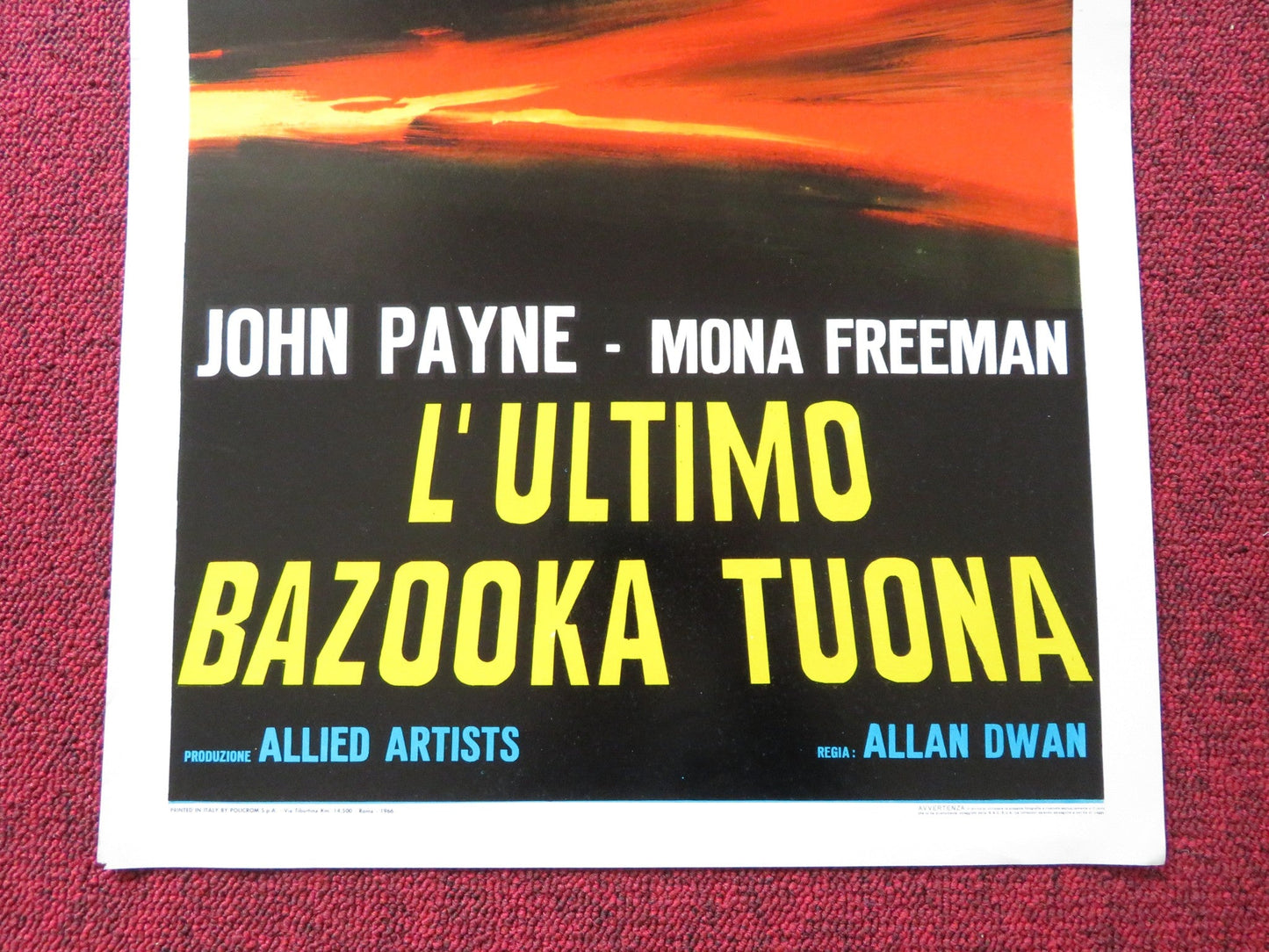 HOLD BACK THE NIGHT ITALIAN LOCANDINA POSTER JOHN PAYNE MONA FREEMAN 1956 Rendezvous Cinema Movie posters