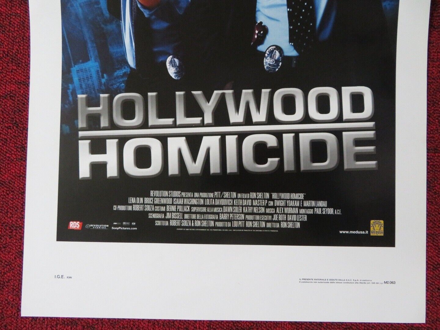 HOLLYWOOD HOMICIDE ITALIAN LOCANDINA (27.5"x13") POSTER HARRISON FORD 2003 - Rendezvous Cinema