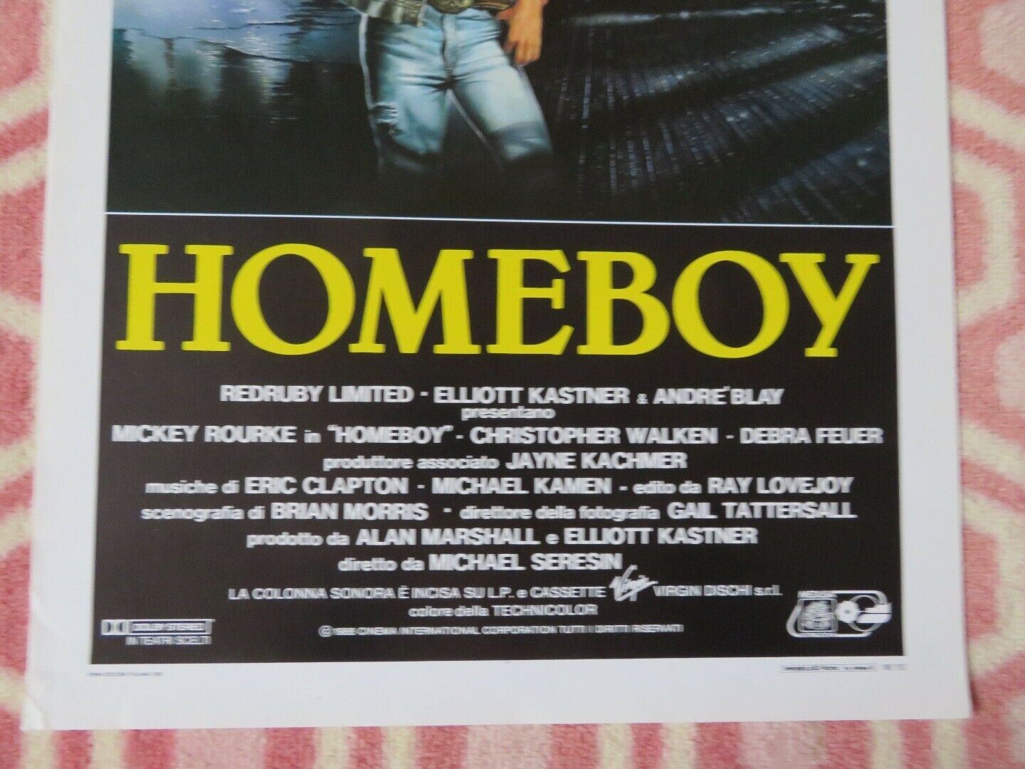 HOMEBOY ITALIAN LOCANDINA (27.5"x13") POSTER MICKEY ROURKE 1988 Movie posters