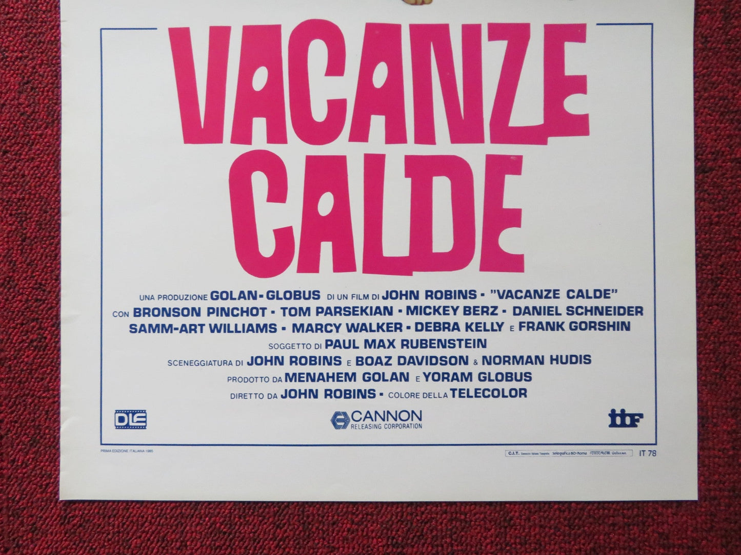 HOT RESORT ITALIAN LOCANDINA POSTER CANNON TOM PARSEKIAN 1985 Rendezvous Cinema Movie posters