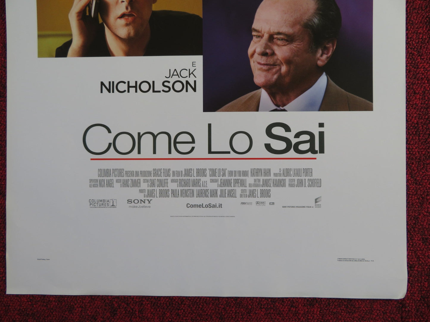 HOW DO YOU KNOW ITALIAN LOCANDINA POSTER REESE WITHERSPOON OWEN WILSON 2010 Rendezvous Cinema Movie posters