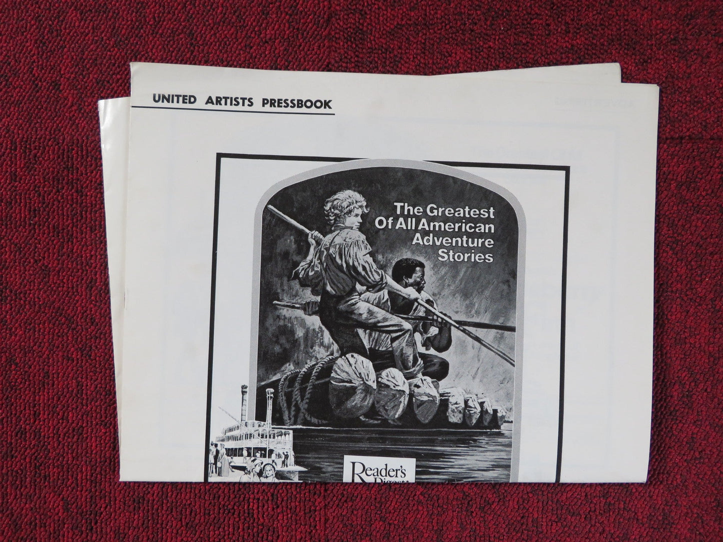 HUCKLEBERRY FINN UNCUT UNITED ARTISTS FOLDED PRESS BOOK JEFF EAST 1974 Rendezvous Cinema Movie posters